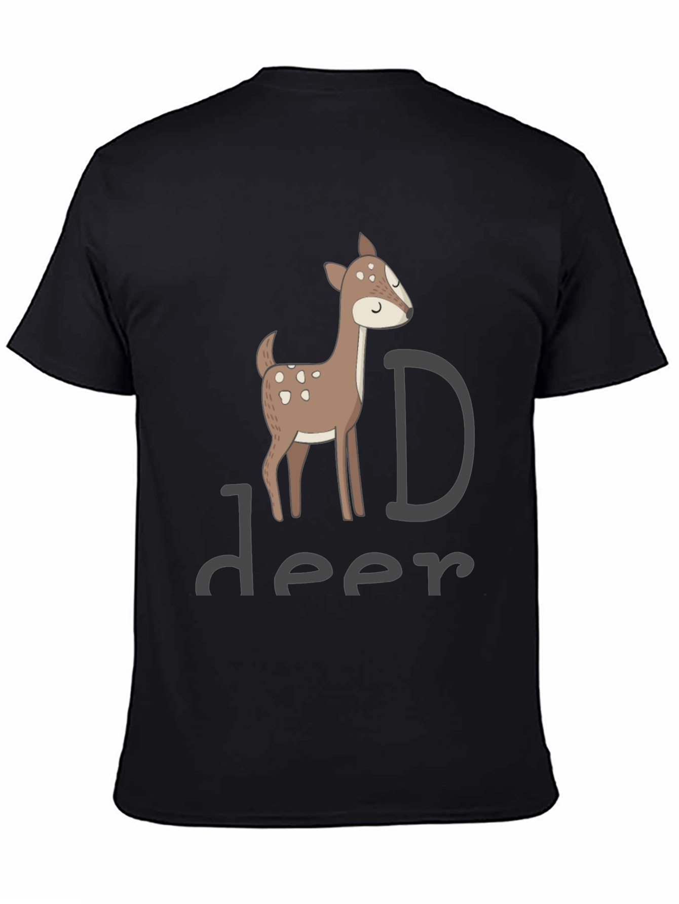 Deer Graphic Black T-Shirt