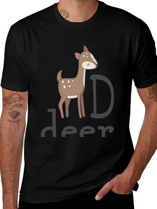 Deer Graphic Black T-Shirt