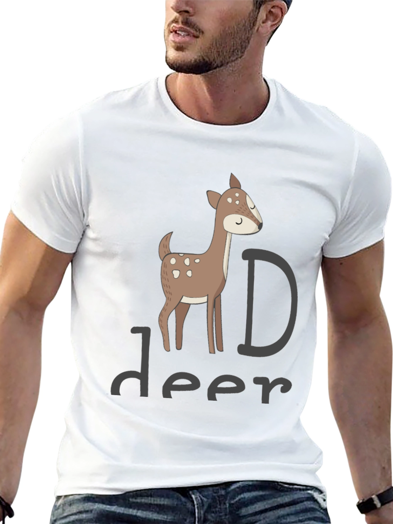 Deer Graphic Black T-Shirt