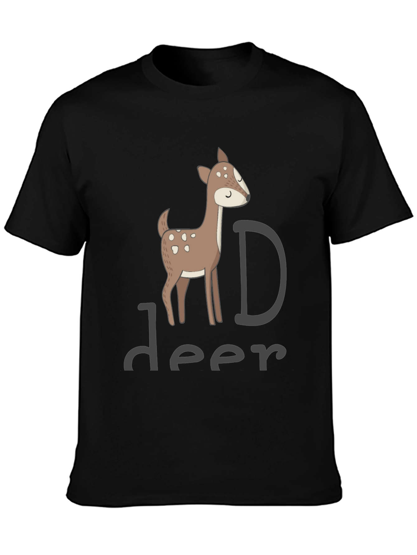 Deer Graphic Black T-Shirt