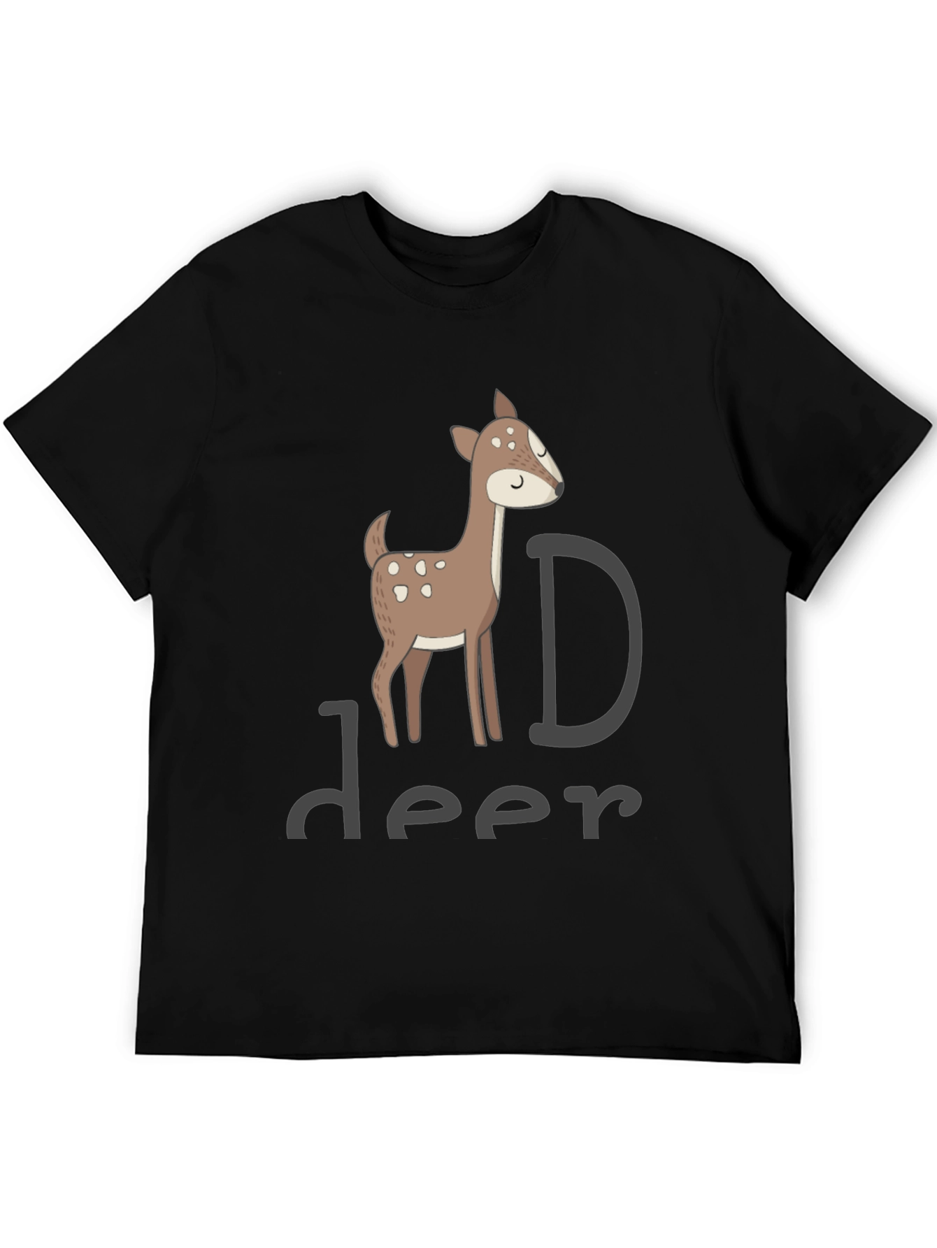 Deer Graphic Black T-Shirt