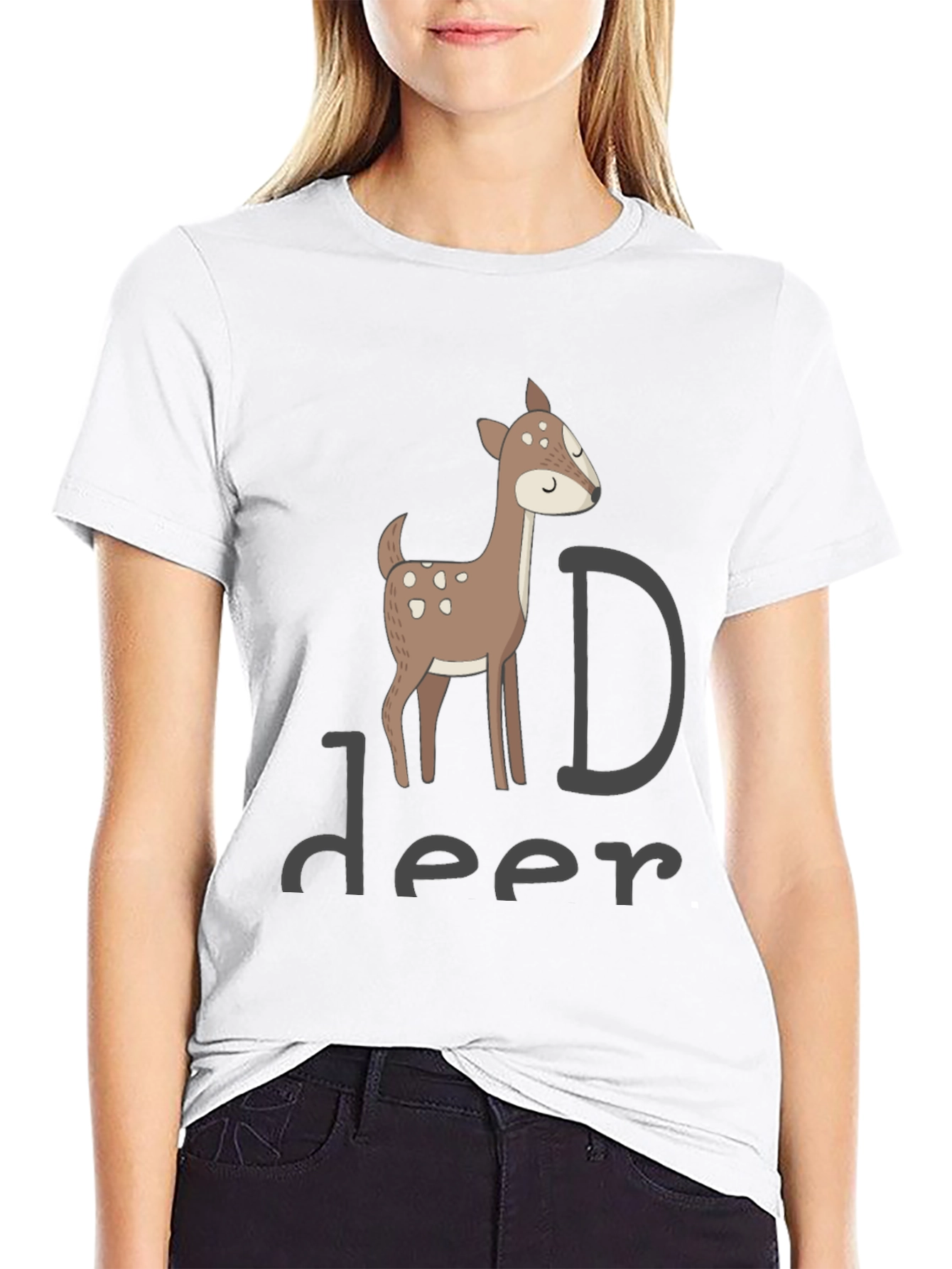 Deer Graphic Black T-Shirt
