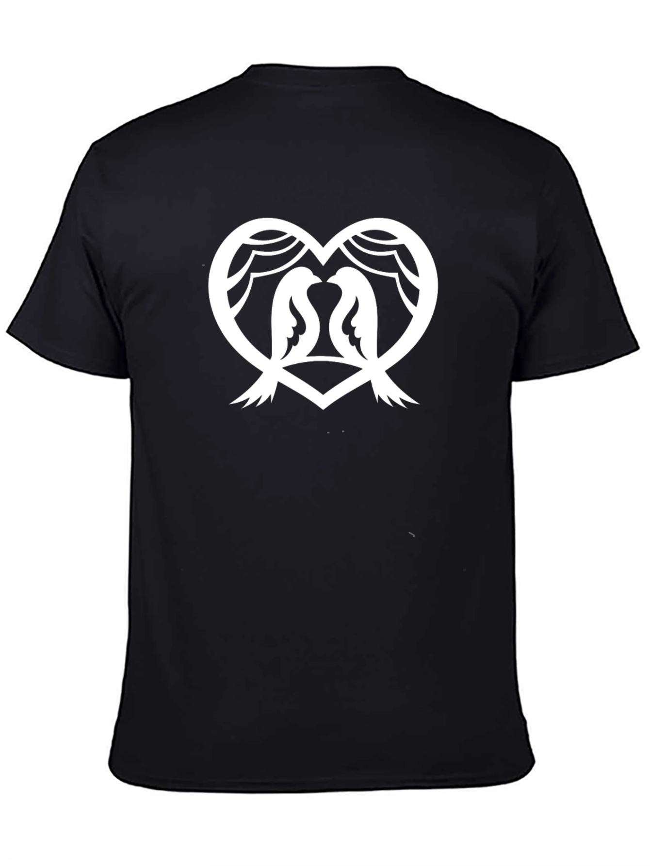 Love Birds Graphic Tee - Stylish Black T-Shirt