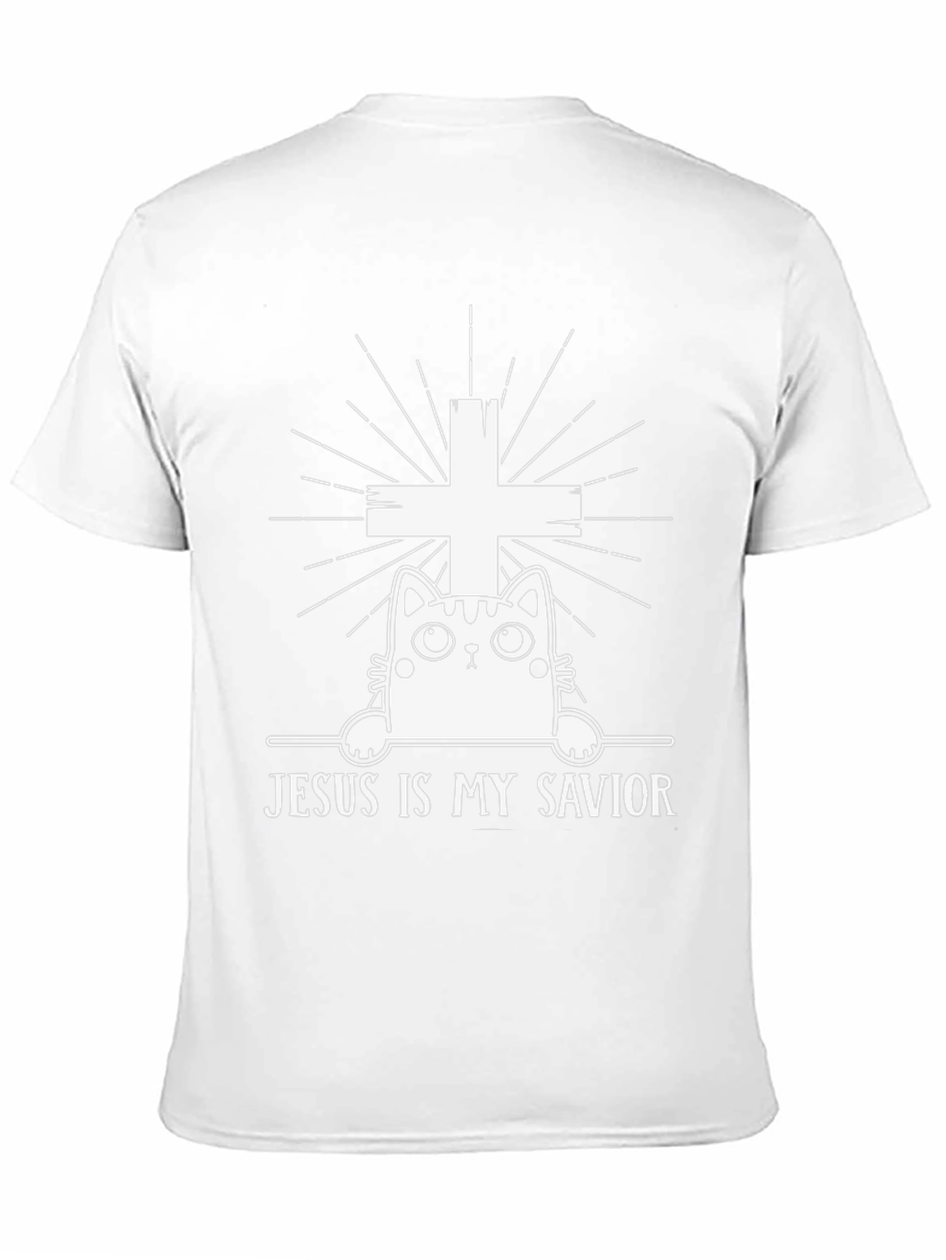 Jesus is My Savior Cat Graphic T-Shirt