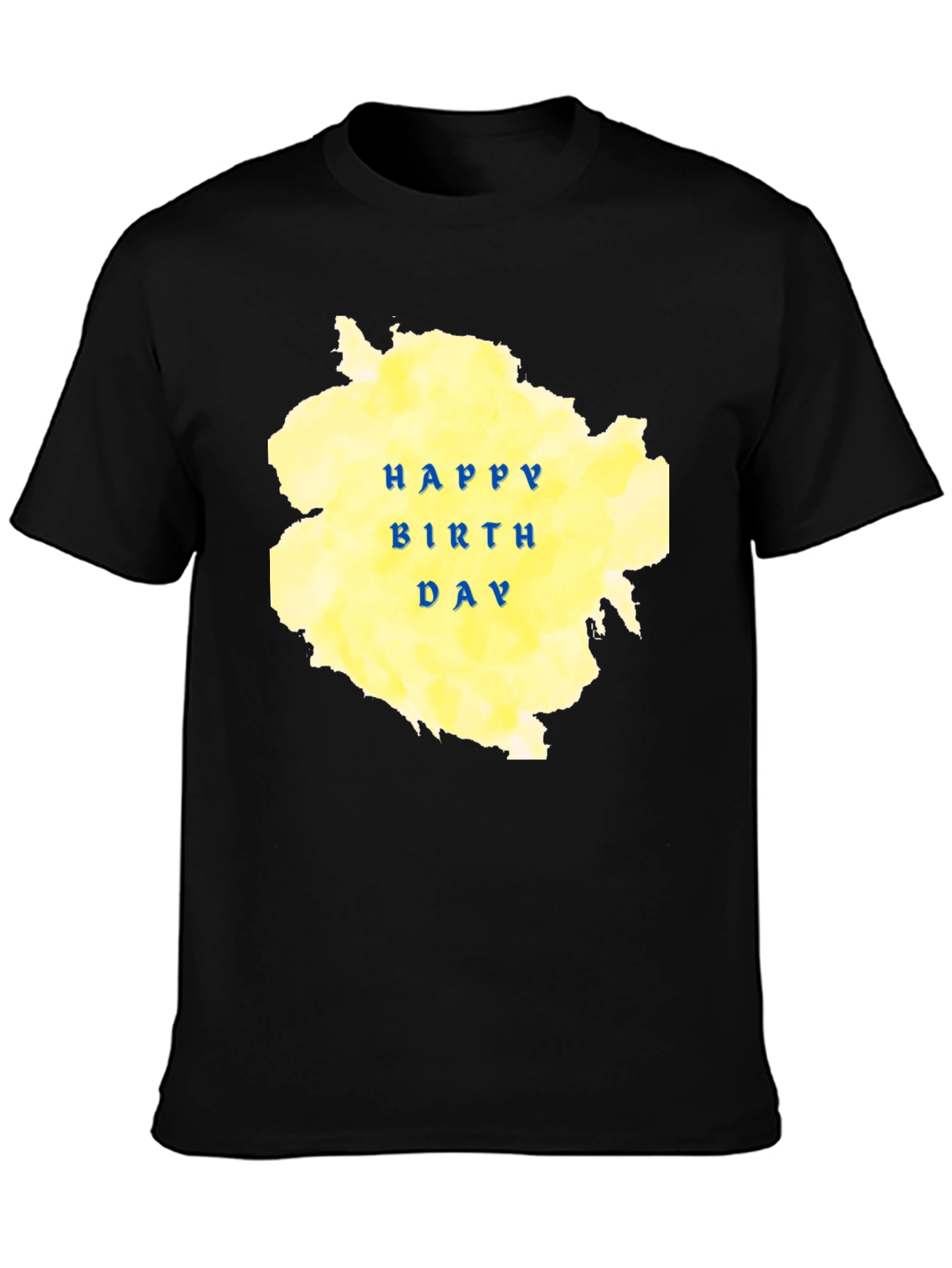 Happy Birthday Graphic Tee - Black Cotton Blend