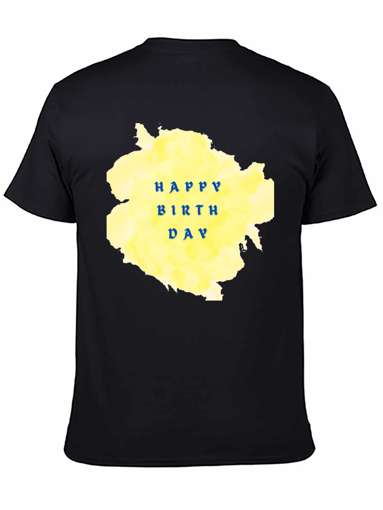 Happy Birthday Graphic Tee - Black Cotton Blend