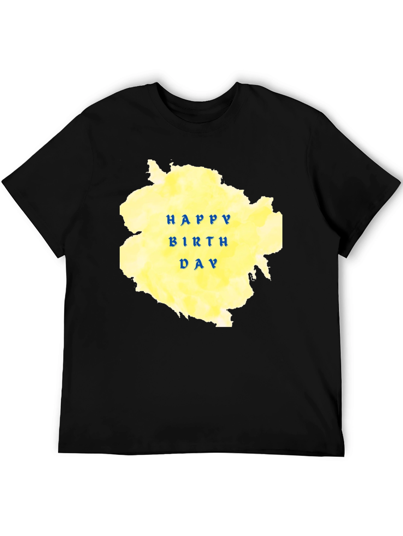 Happy Birthday Graphic Tee - Black Cotton Blend