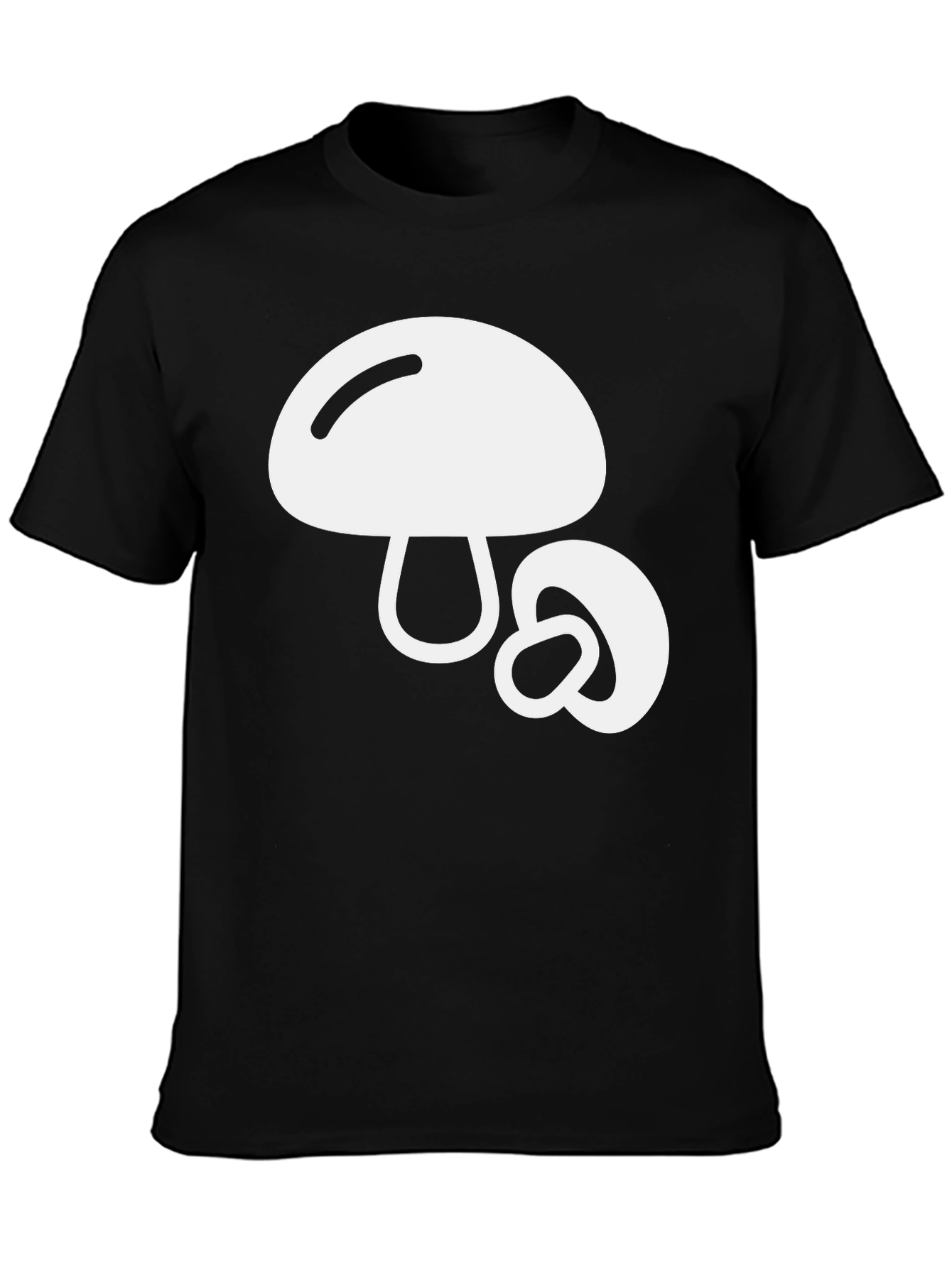 Mushroom Graphic Tee - Fun Black T-Shirt