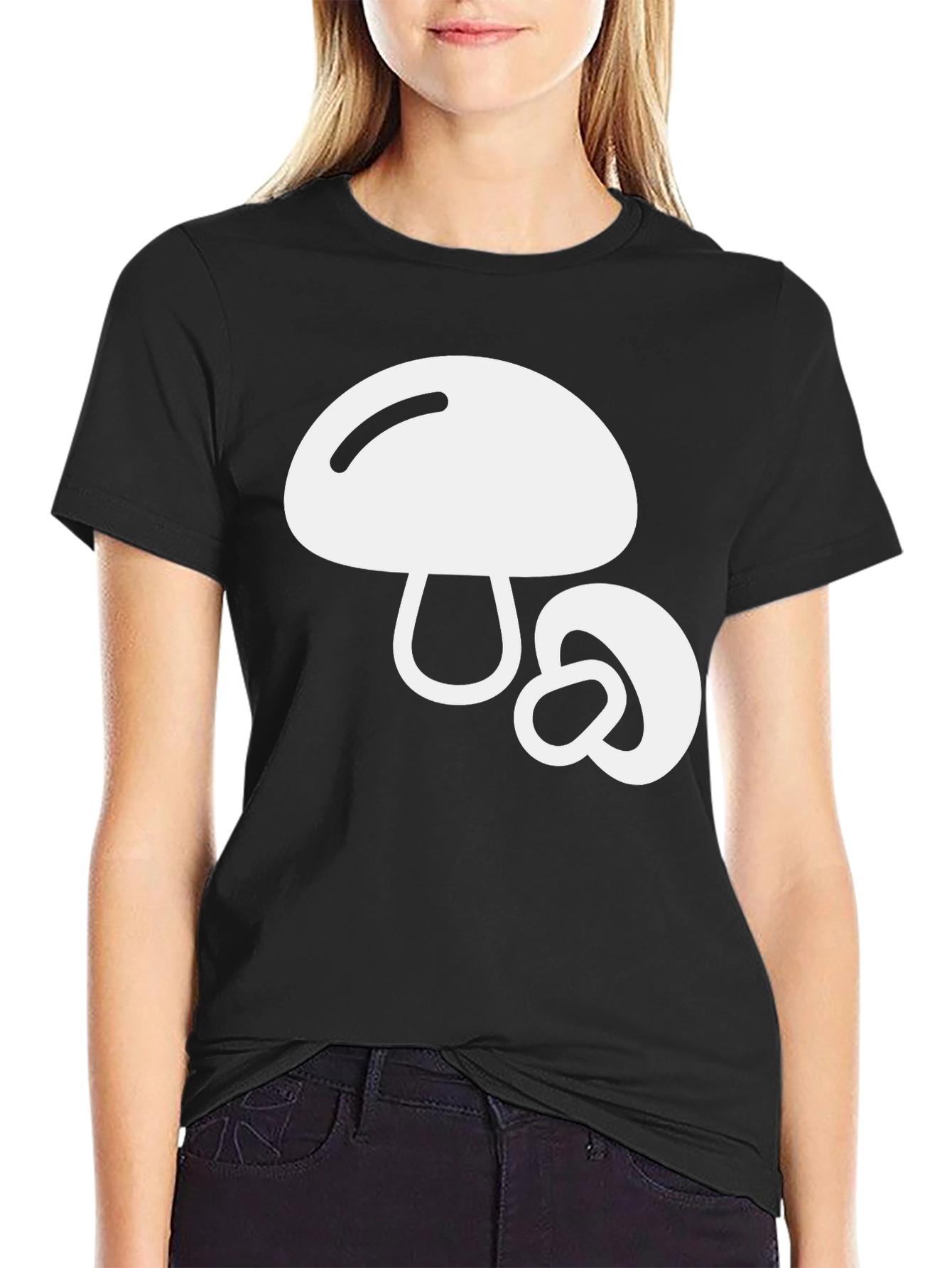Mushroom Graphic Tee - Fun Black T-Shirt