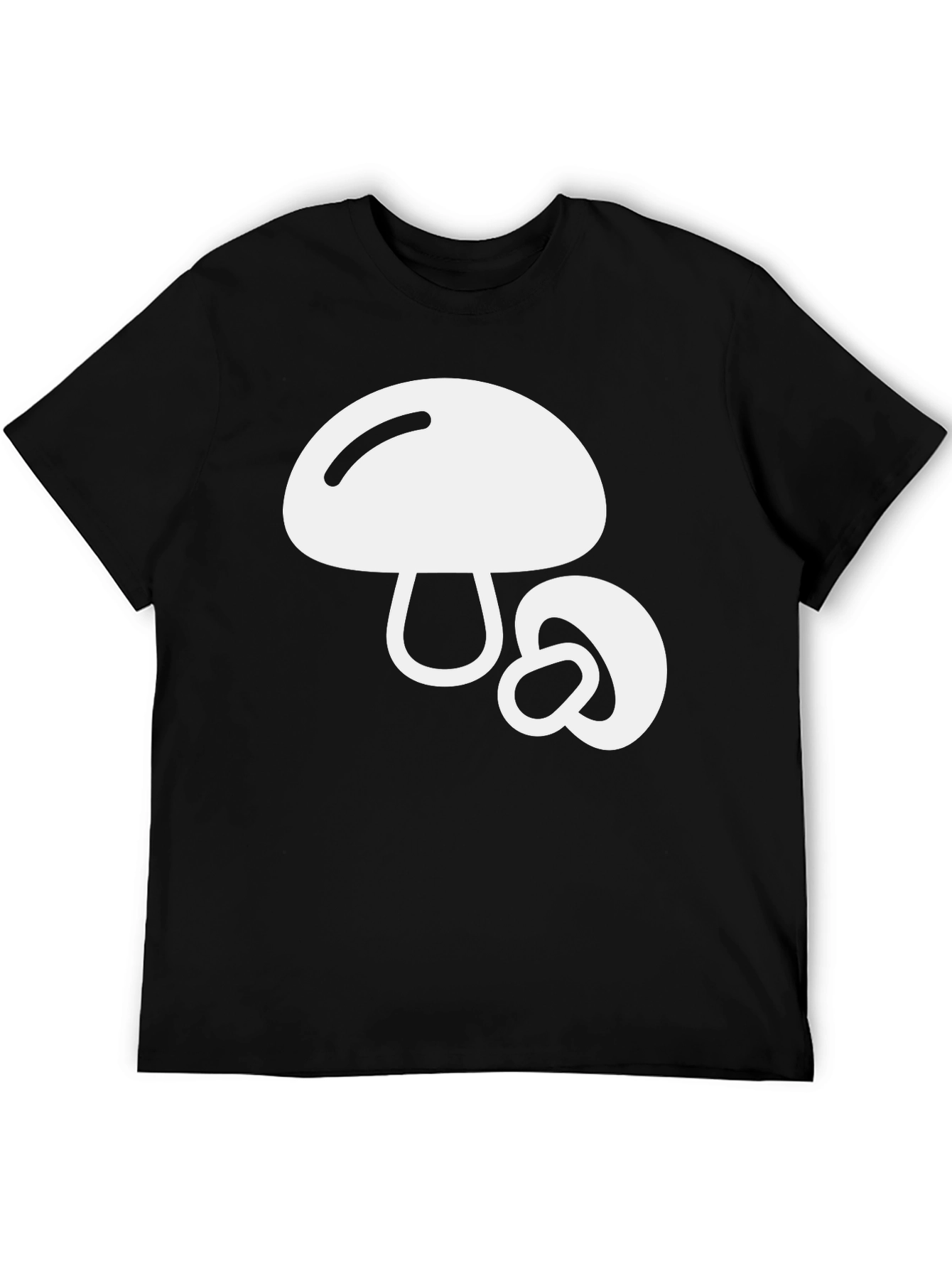 Mushroom Graphic Tee - Fun Black T-Shirt