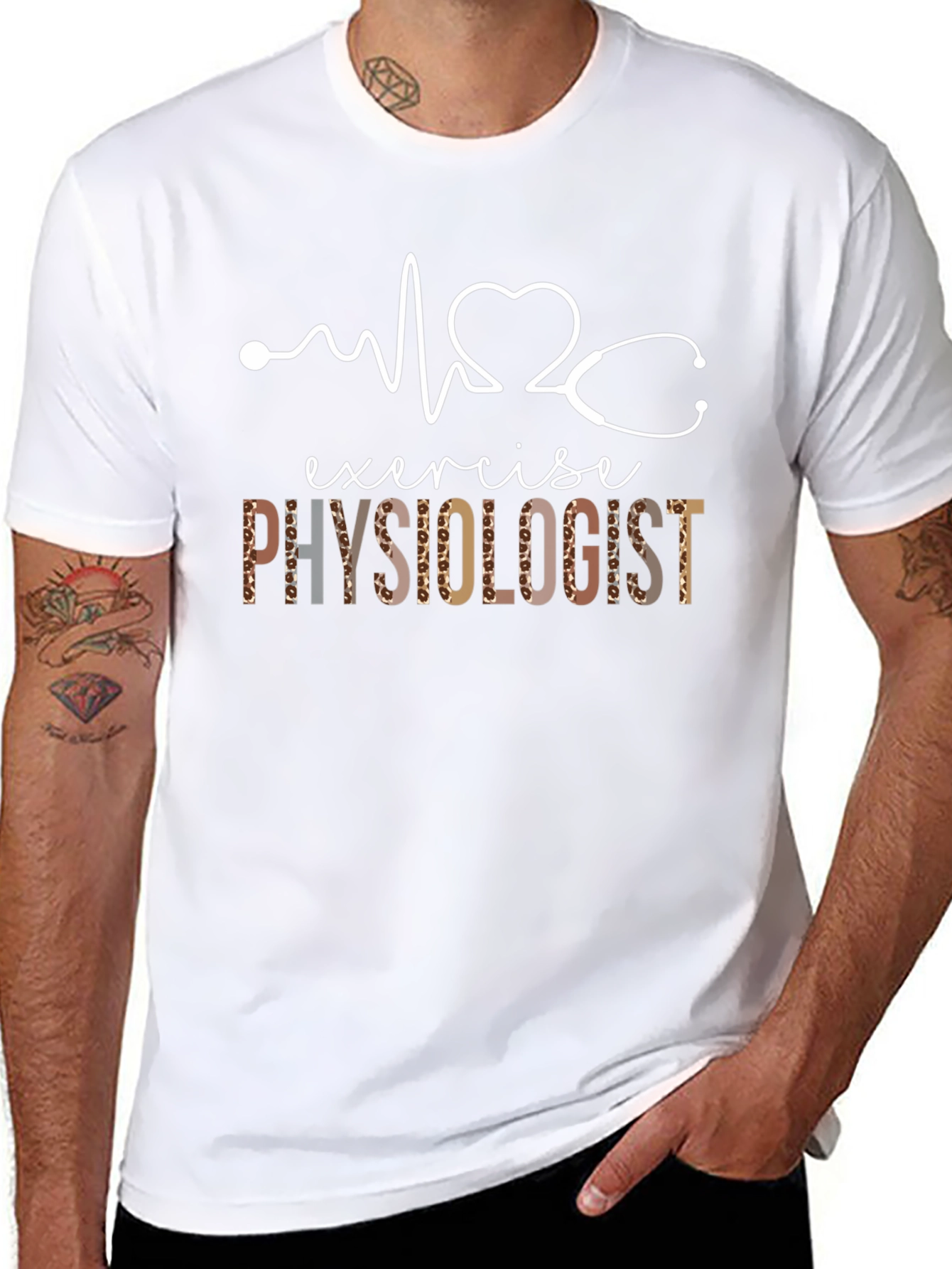 Exercise Physiologist T-Shirt - Leopard Print Design