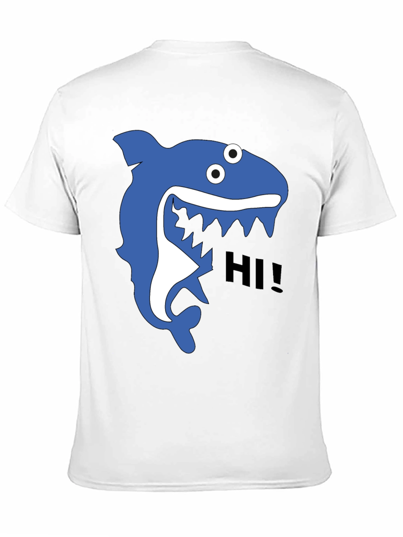 Shark Hi! Graphic Tee - Black Cotton T-Shirt