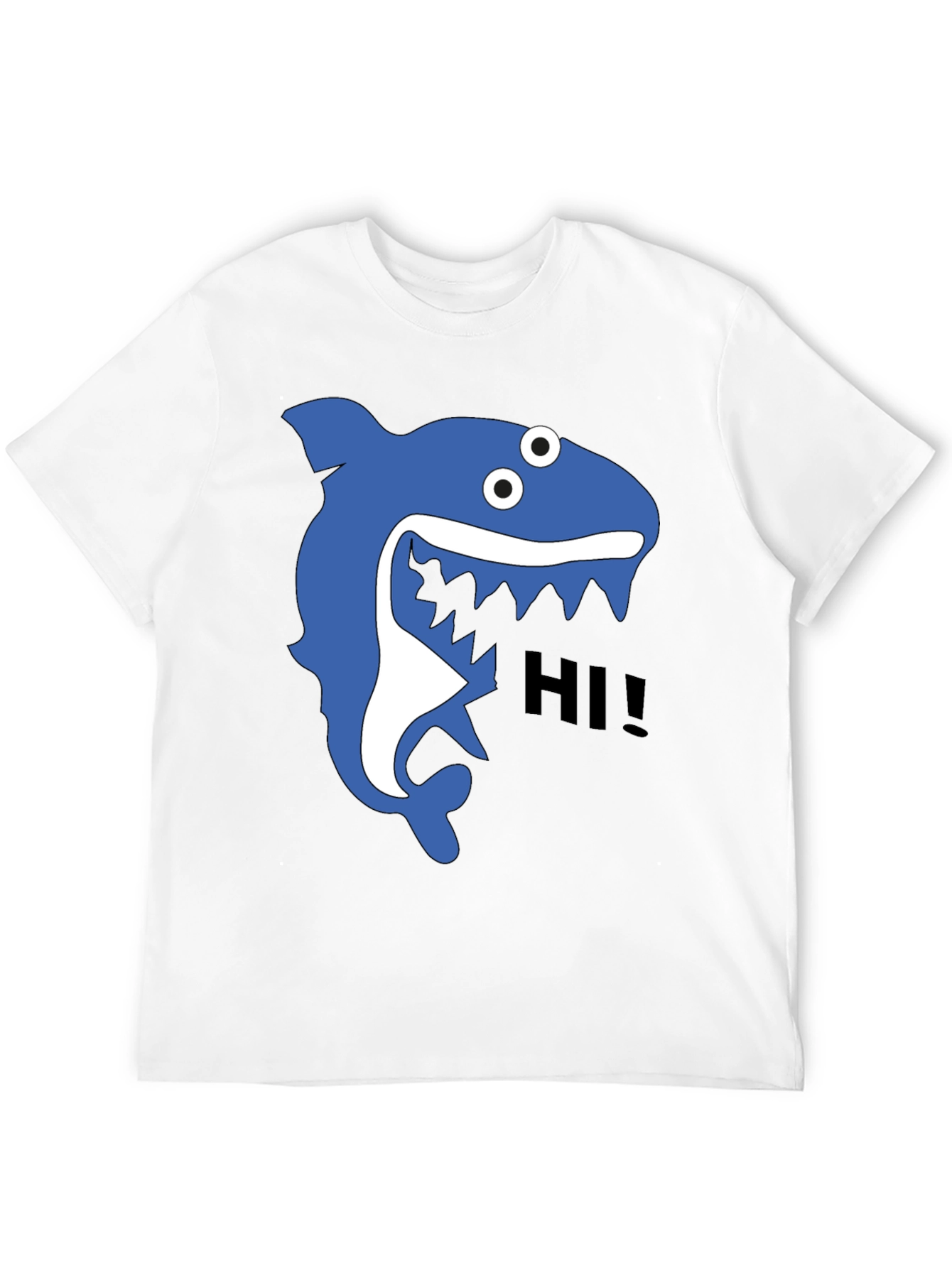 Shark Hi! Graphic Tee - Black Cotton T-Shirt