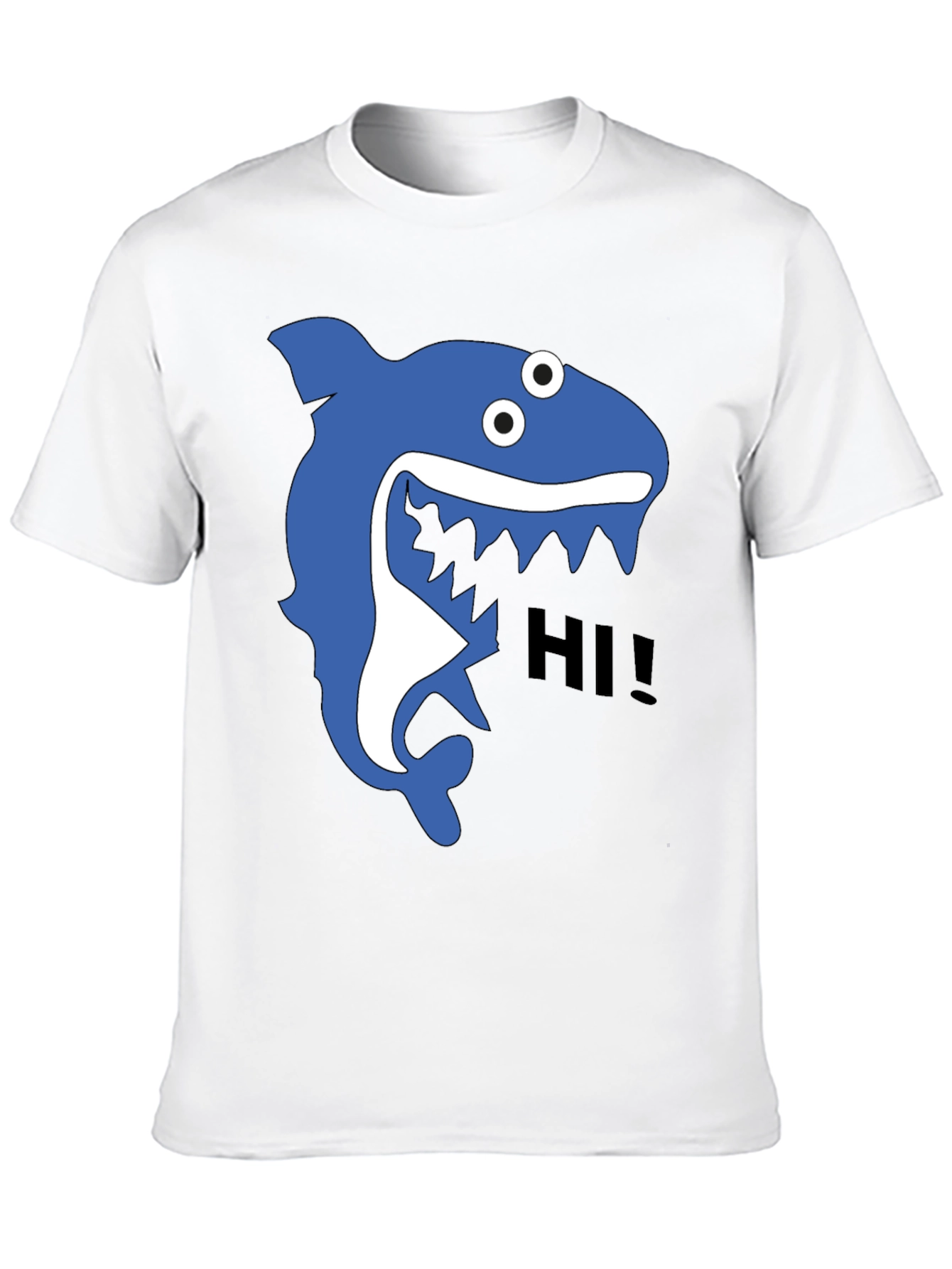 Shark Hi! Graphic Tee - Black Cotton T-Shirt