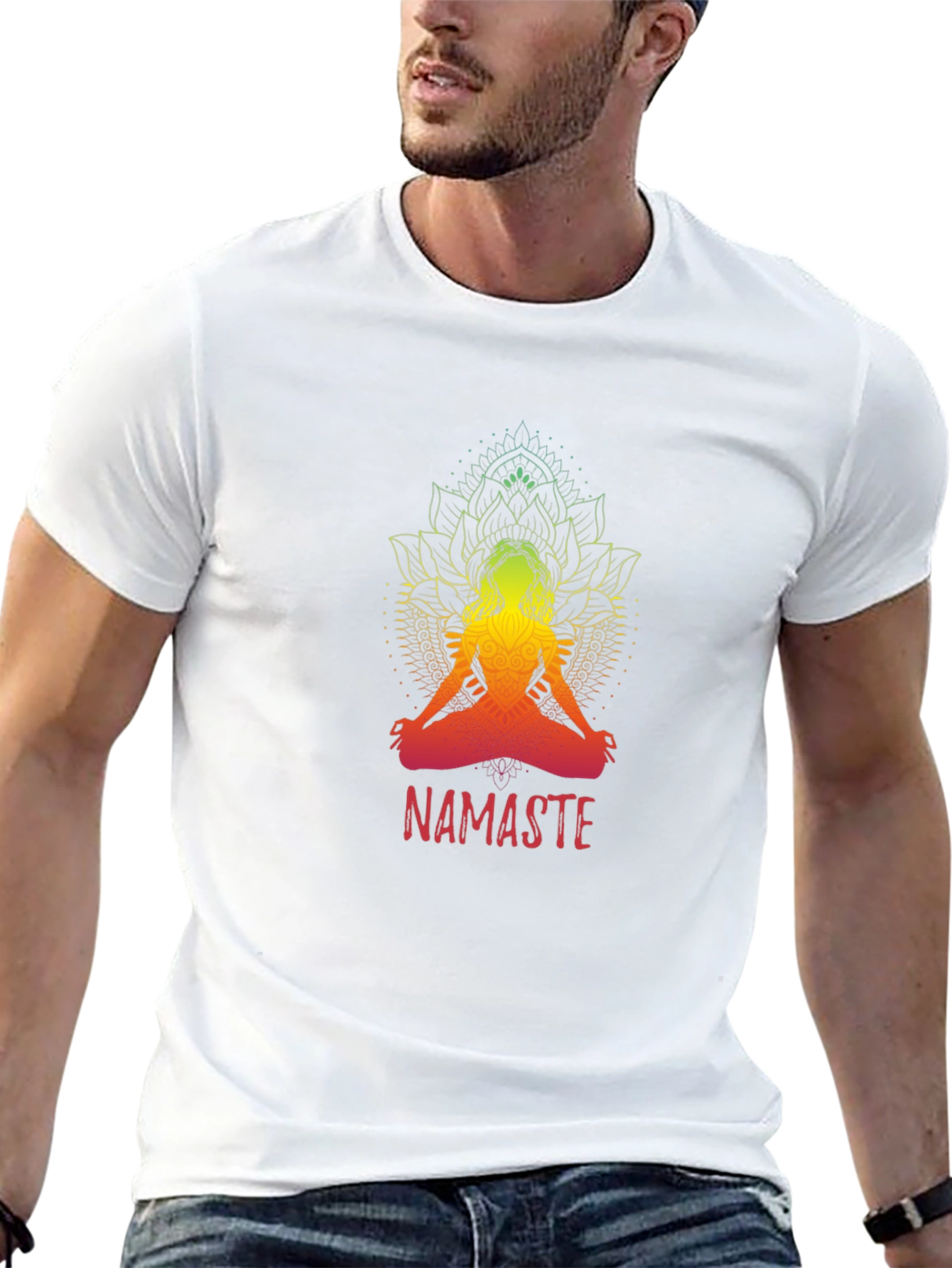 Namaste Yoga T-Shirt - Spiritual Lotus Design