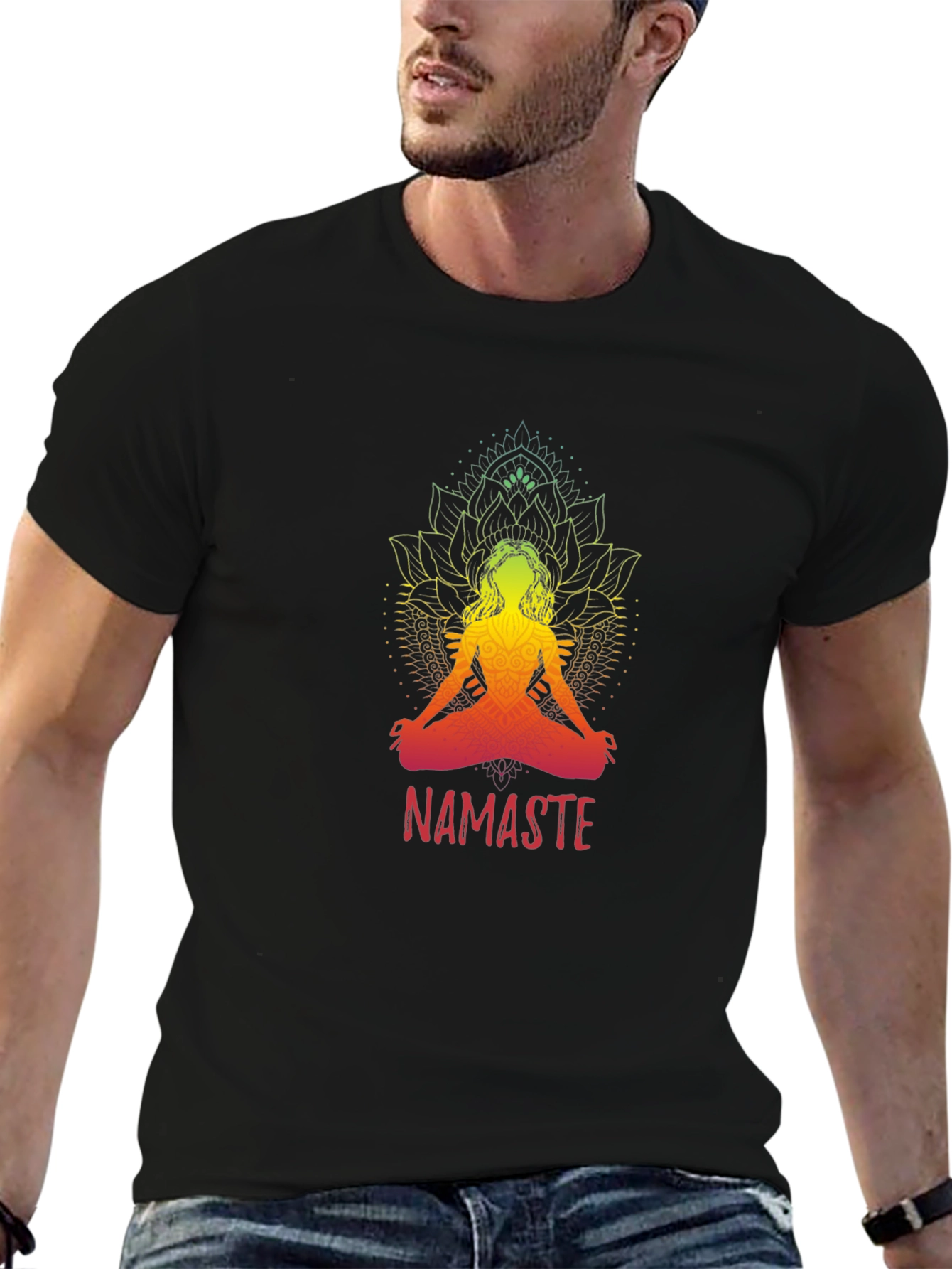 Namaste Yoga T-Shirt - Spiritual Lotus Design