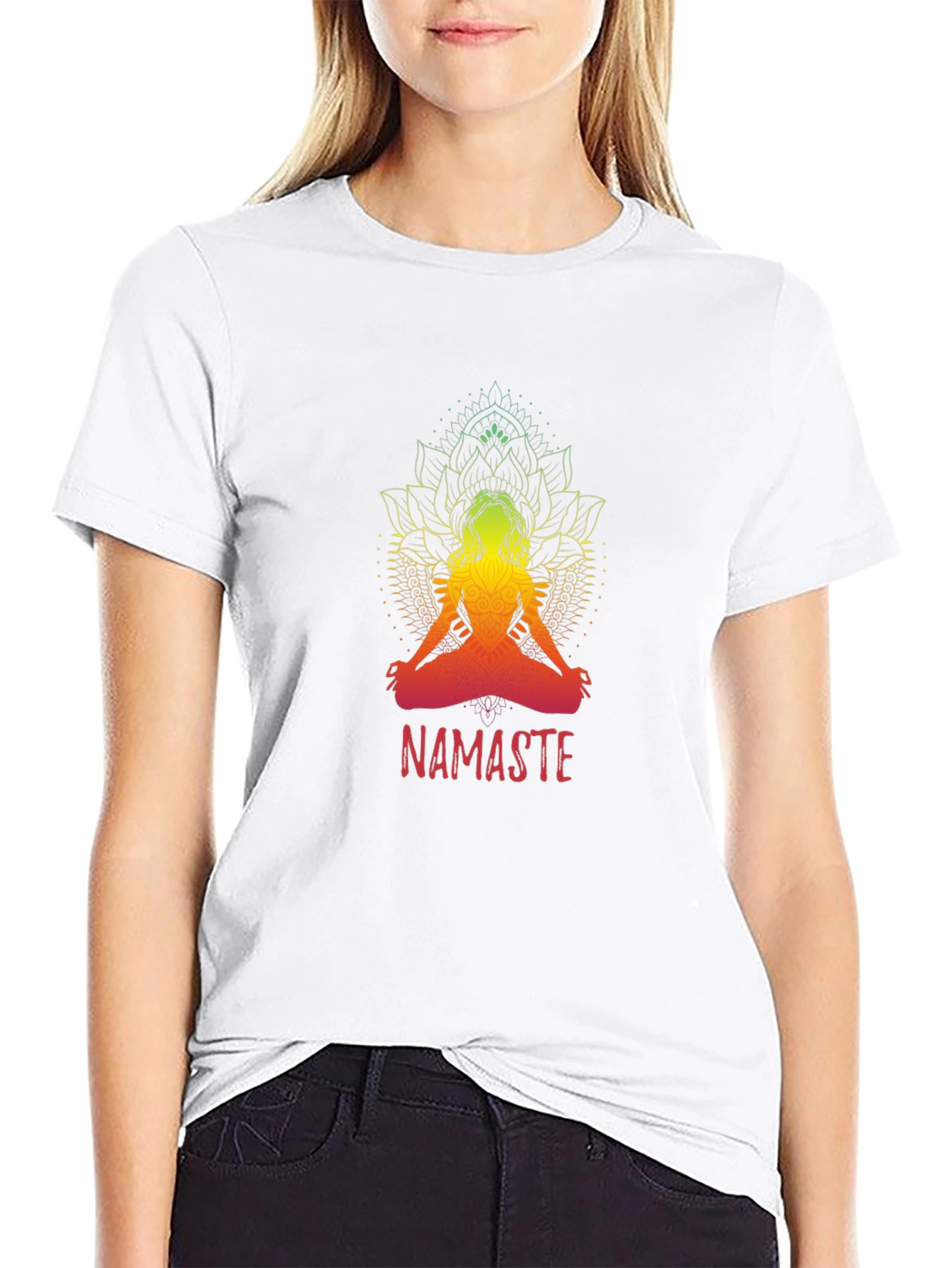 Namaste Yoga T-Shirt - Spiritual Lotus Design