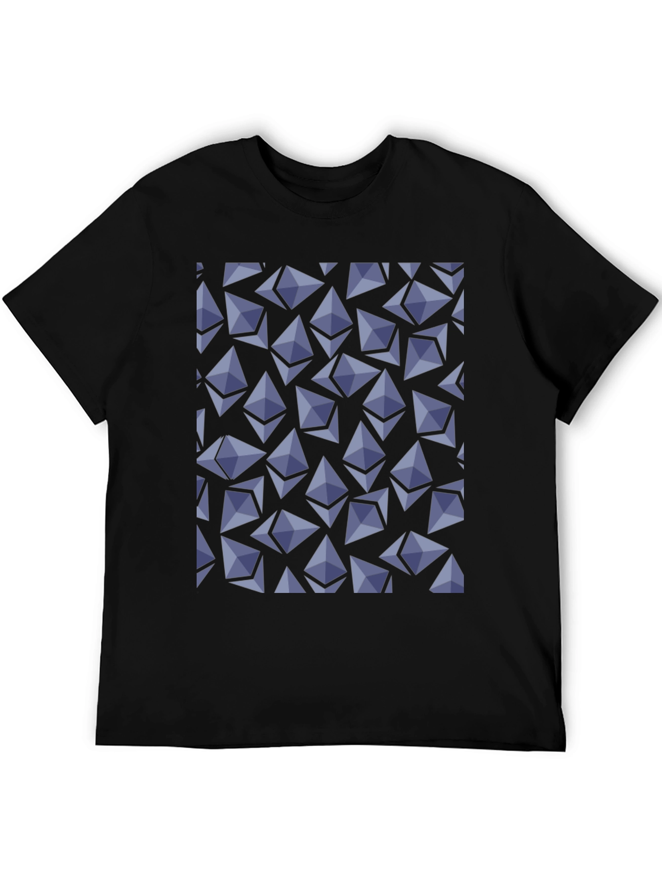 Ethereum Crypto Pattern T-Shirt - Black