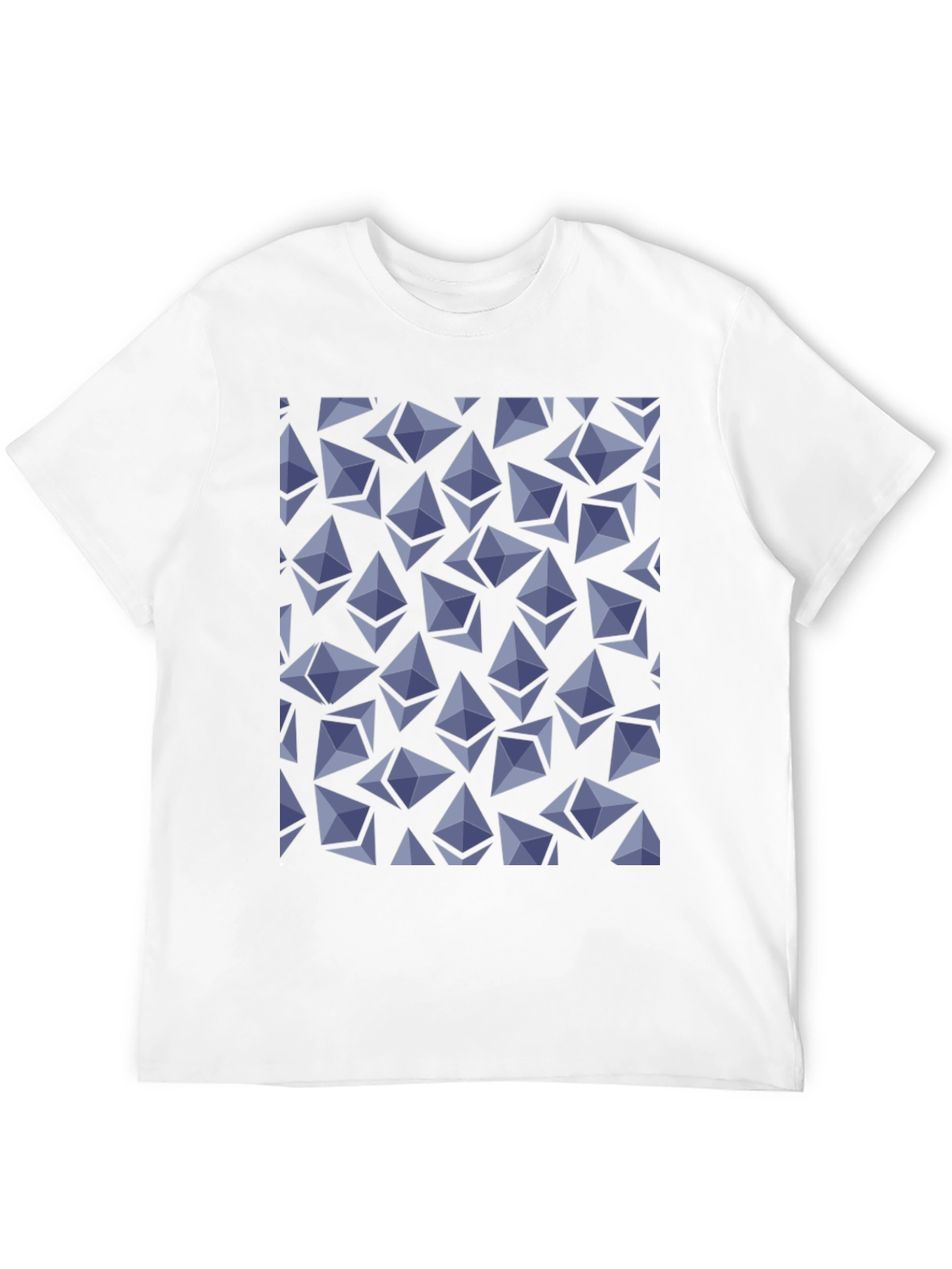 Ethereum Crypto Pattern T-Shirt - Black