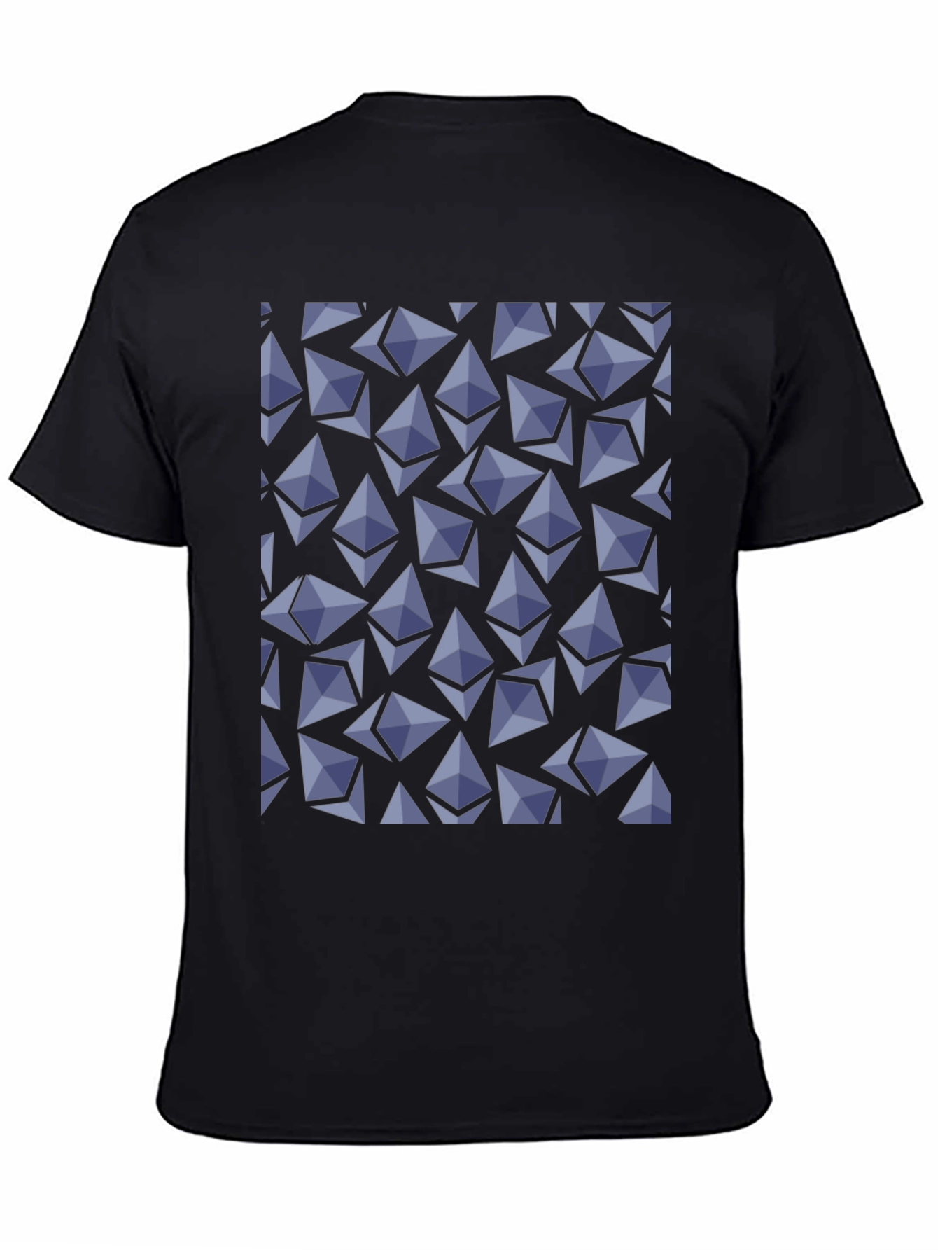 Ethereum Crypto Pattern T-Shirt - Black