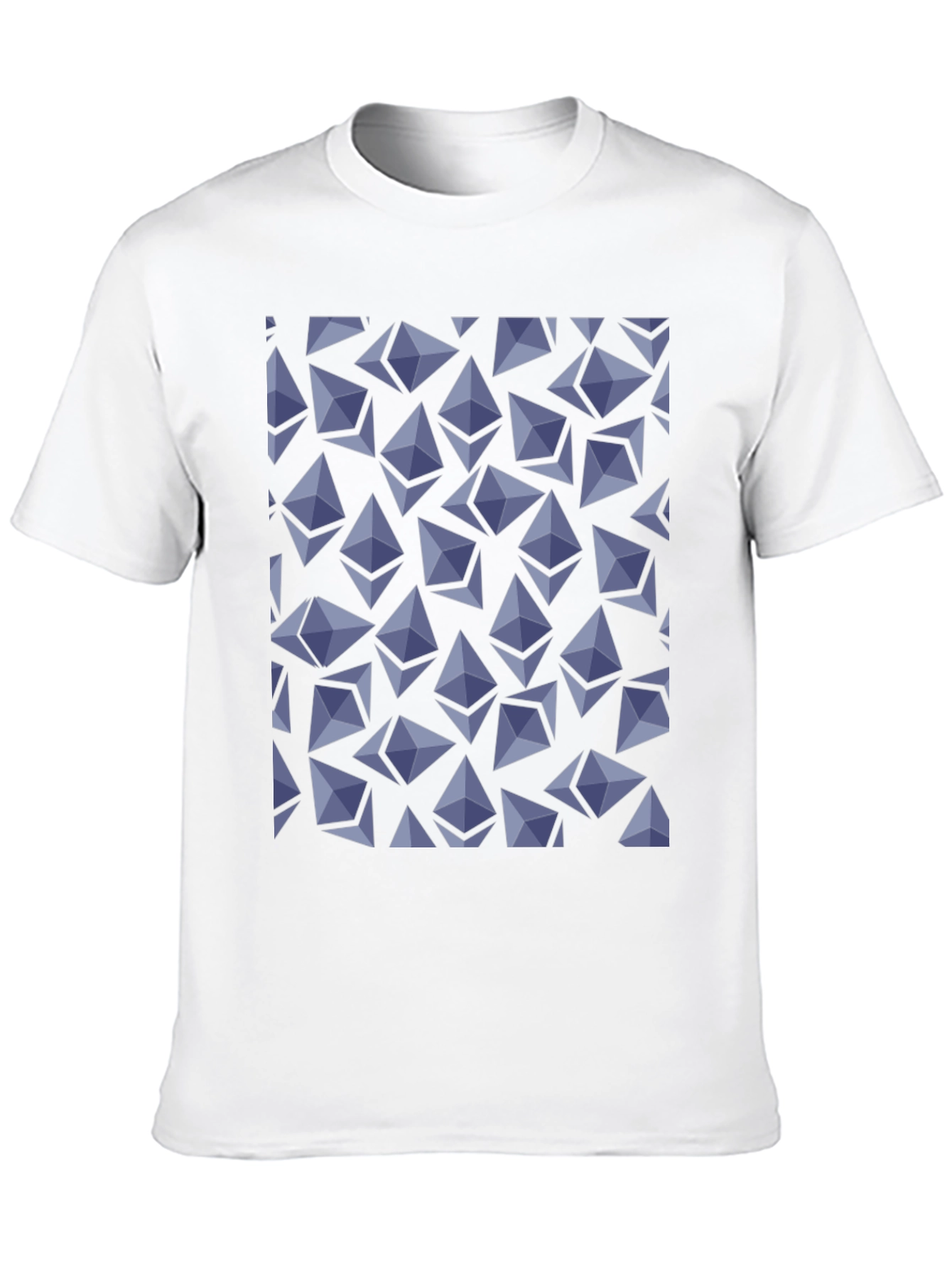 Ethereum Crypto Pattern T-Shirt - Black