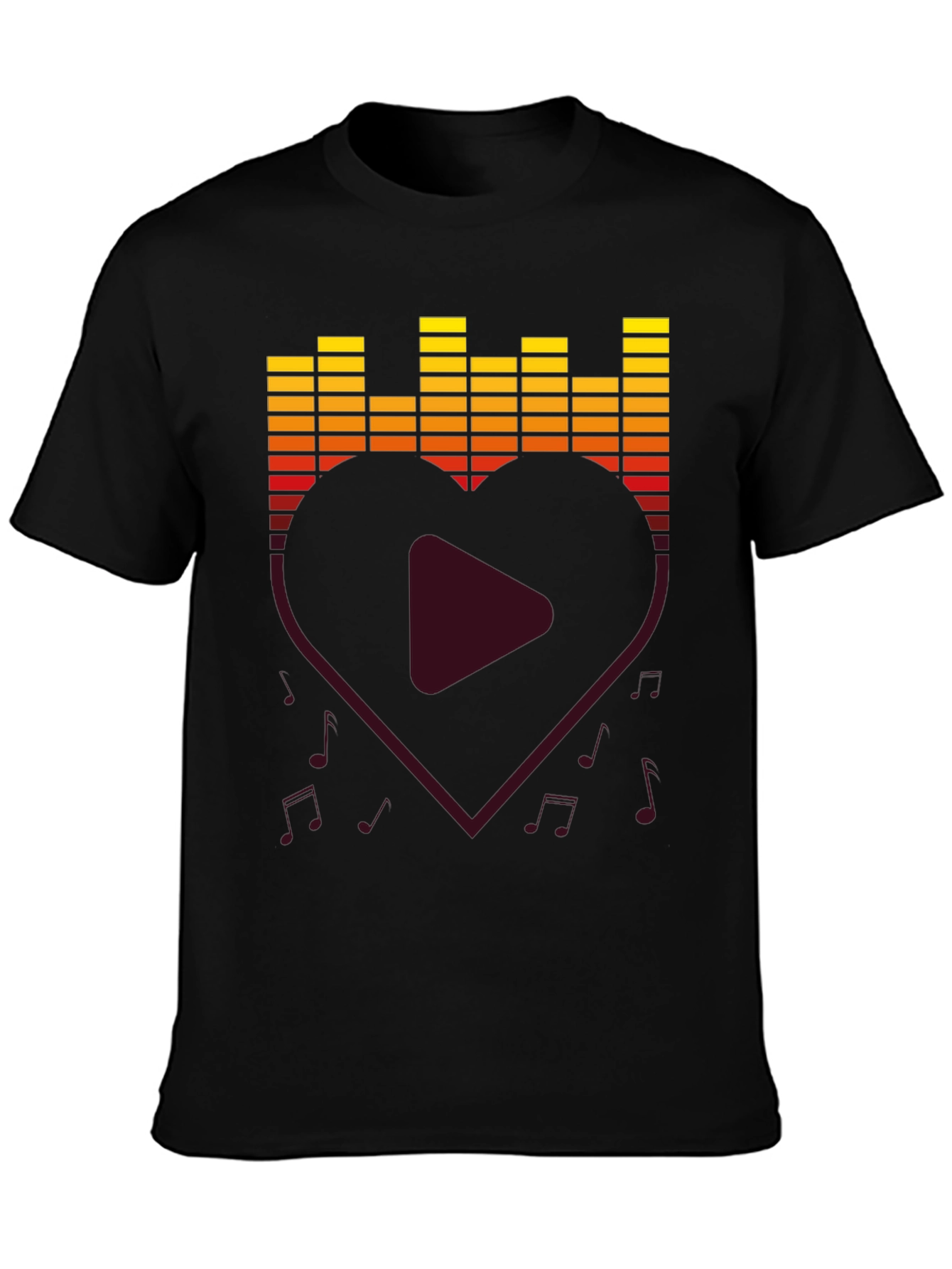 Music Lover T-Shirt - Heart Equalizer Design