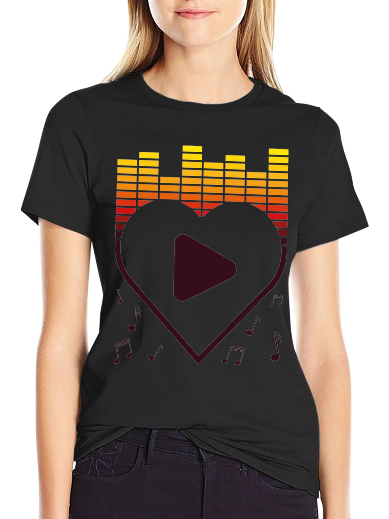 Music Lover T-Shirt - Heart Equalizer Design