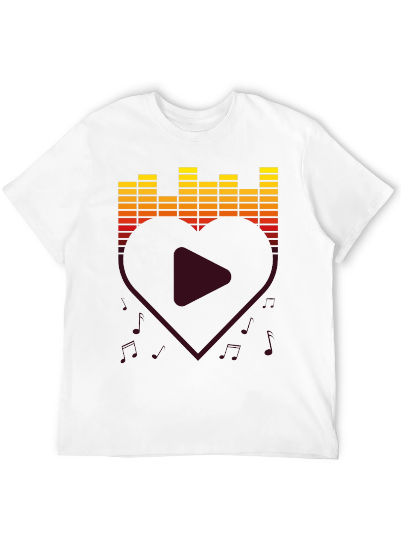Music Lover T-Shirt - Heart Equalizer Design