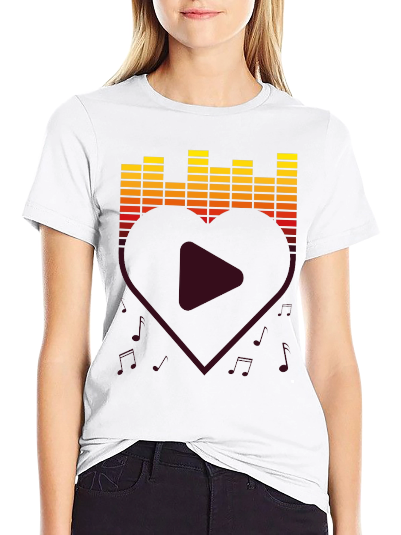 Music Lover T-Shirt - Heart Equalizer Design