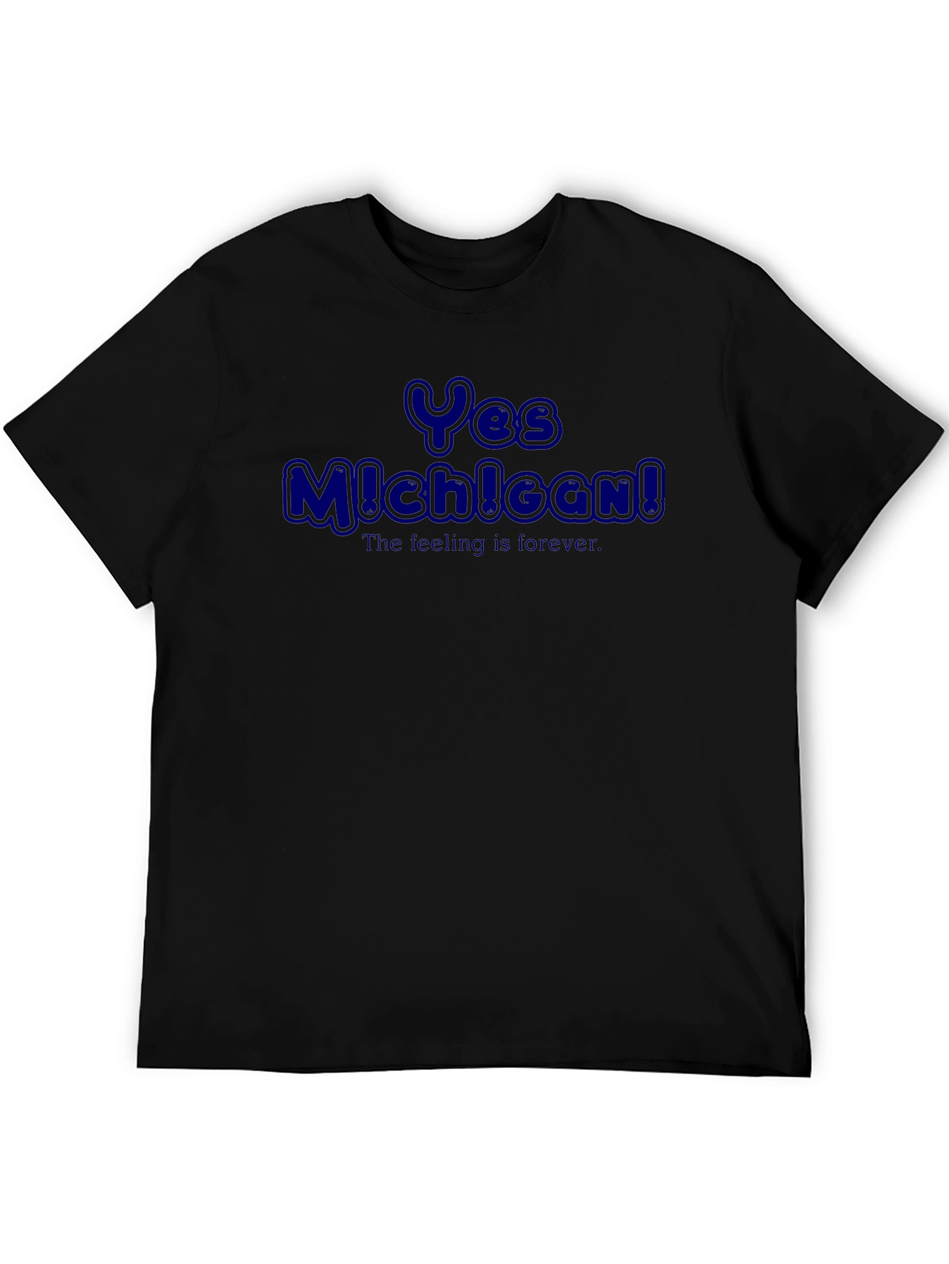 Yes Michigan! Black Graphic T-Shirt for Men