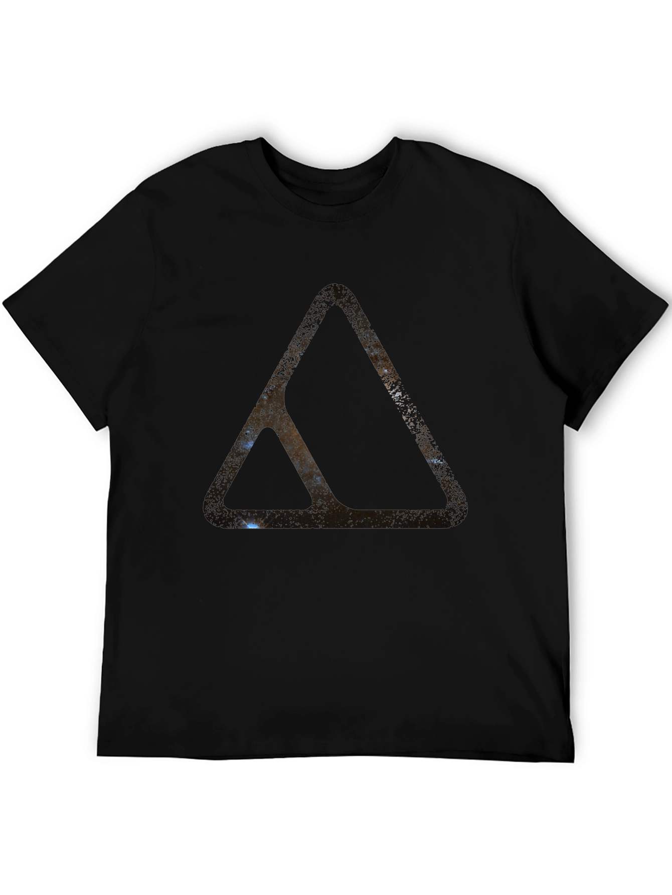 Abstract Triangle Graphic Black T-Shirt