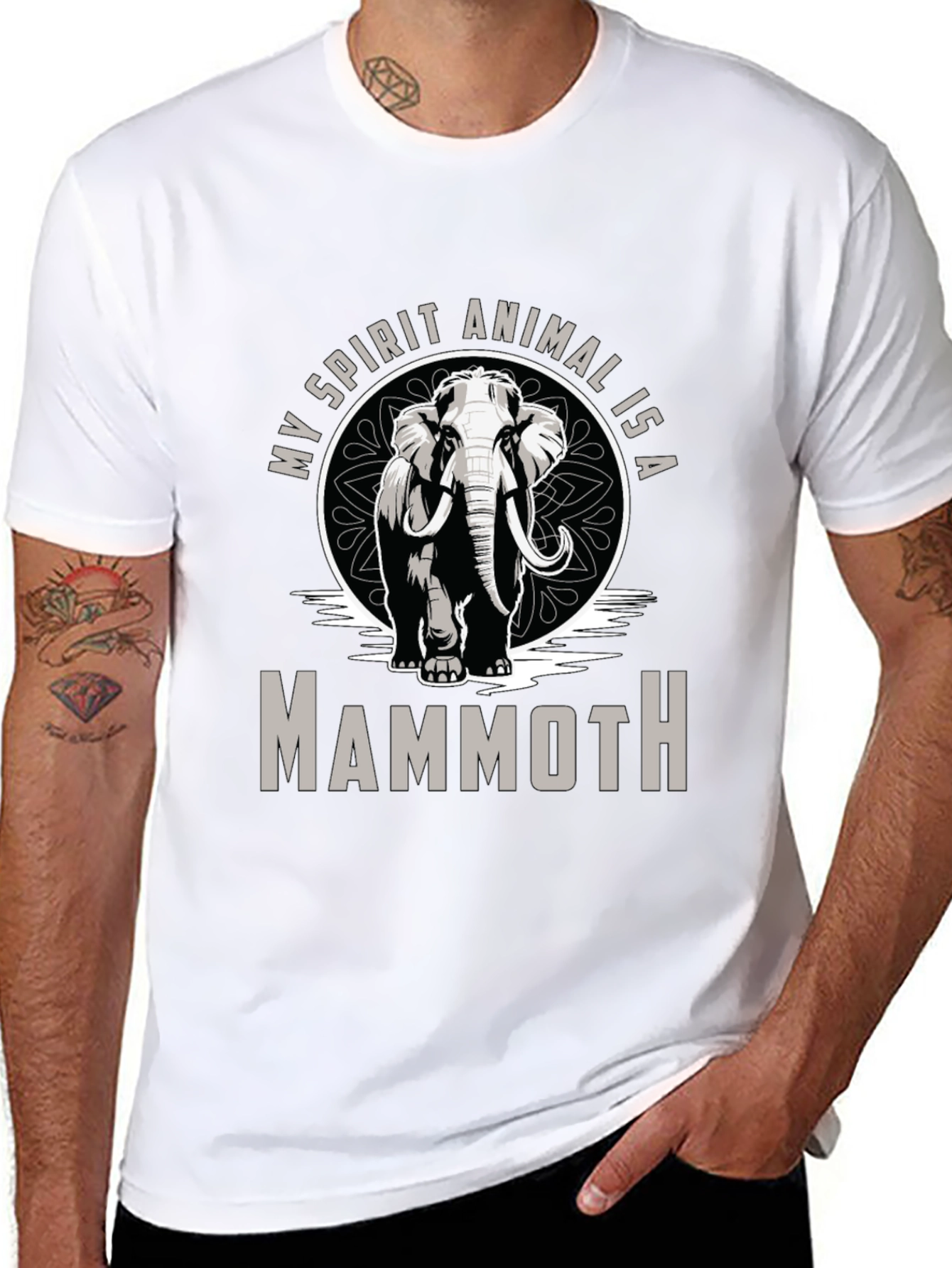 Mammoth Spirit Animal T-Shirt - Black