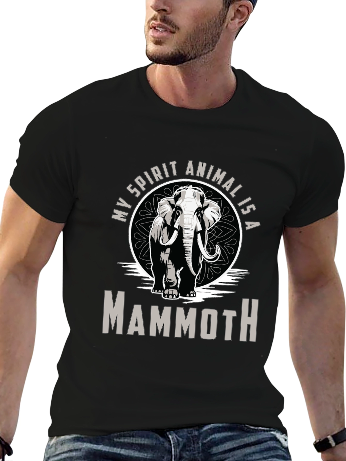 Mammoth Spirit Animal T-Shirt - Black