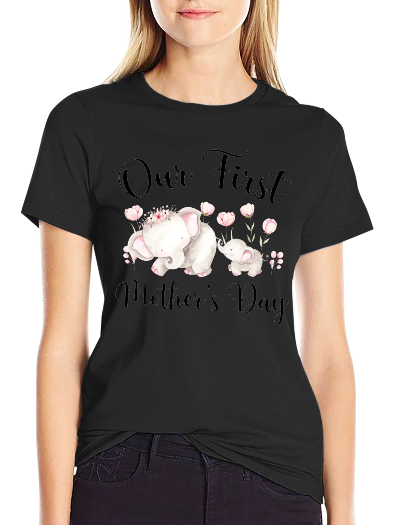 Mothers Day Elephant Graphic Tee