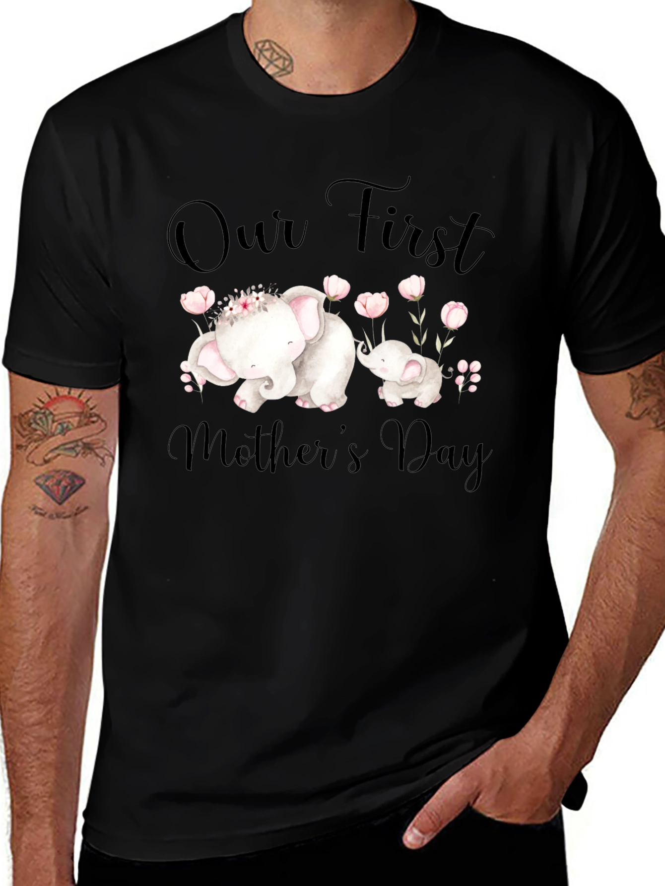 Mothers Day Elephant Graphic Tee
