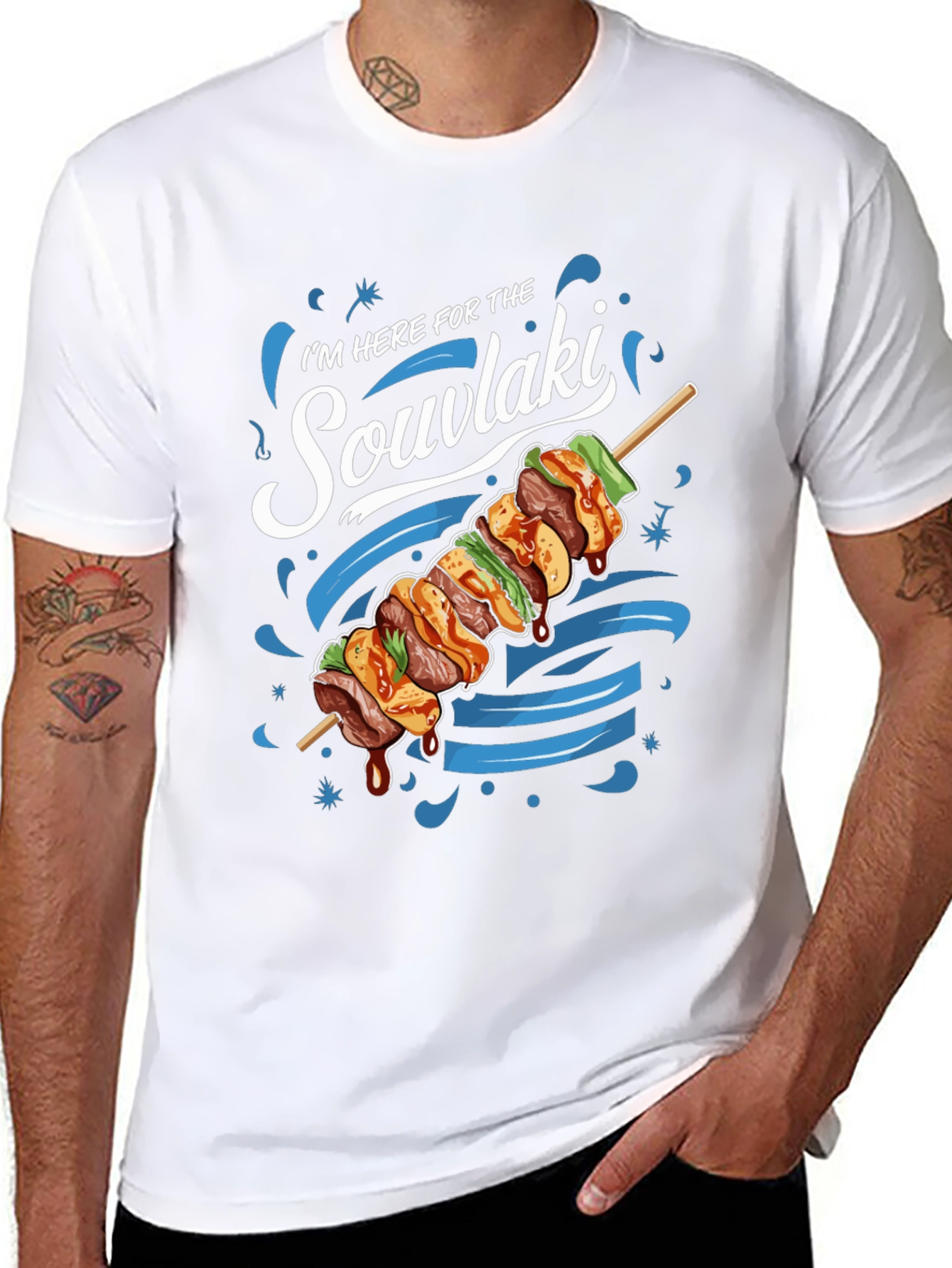 Souvlaki T-Shirt: Here for the Food!