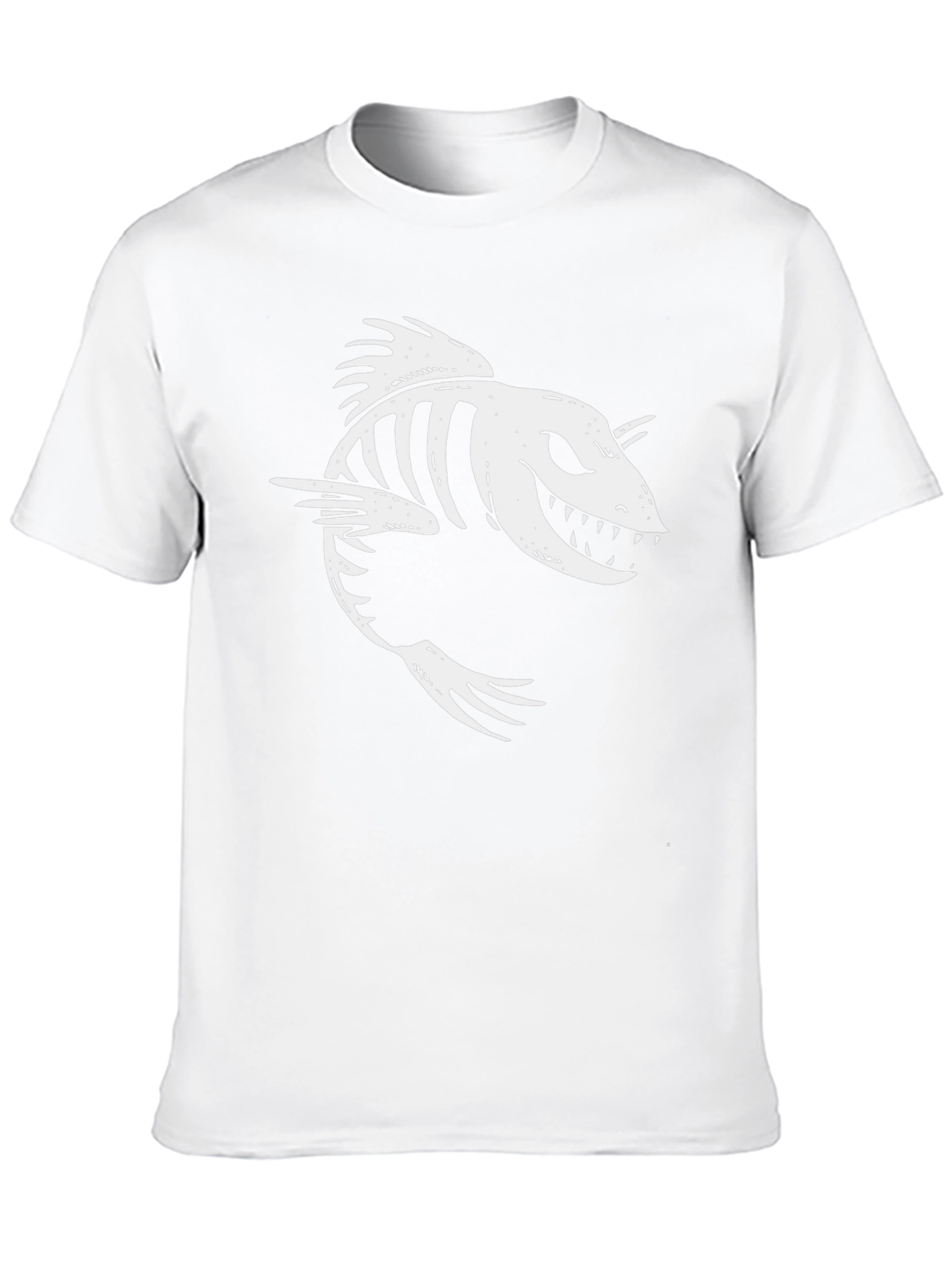 Creepy Fish Skeleton Graphic Tee - Mens Black T-Shirt