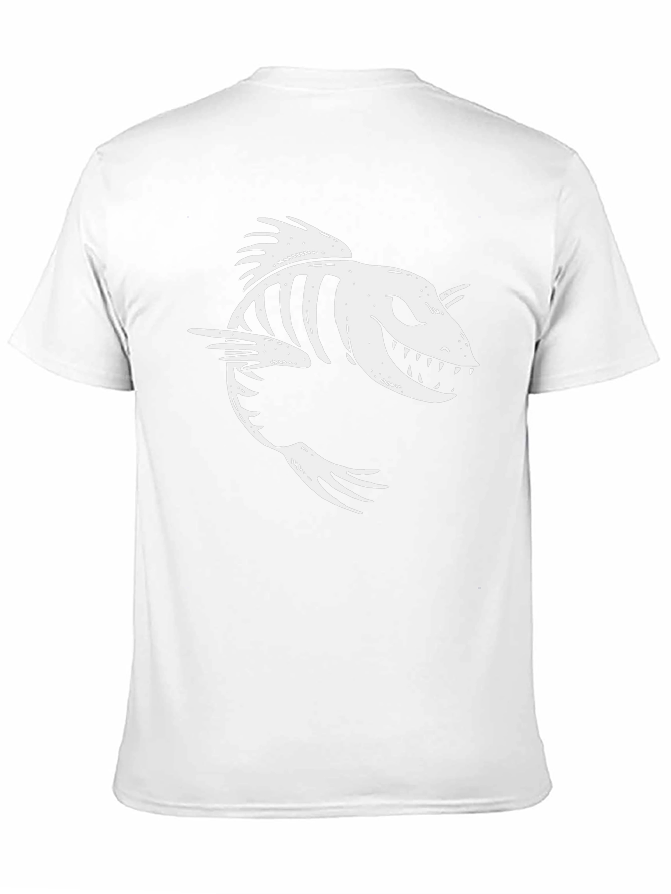 Creepy Fish Skeleton Graphic Tee - Mens Black T-Shirt