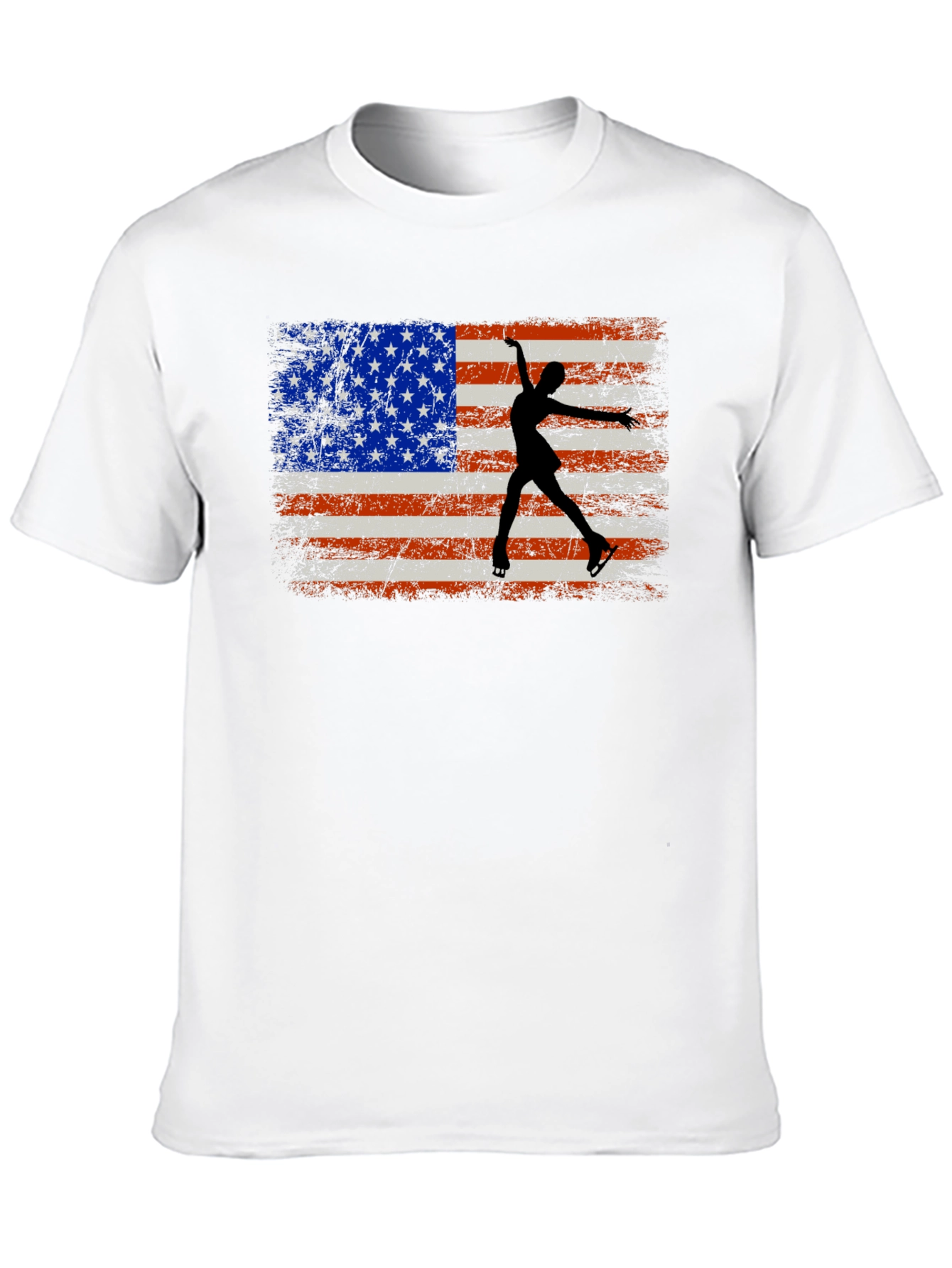 American Flag Figure Skating T-Shirt