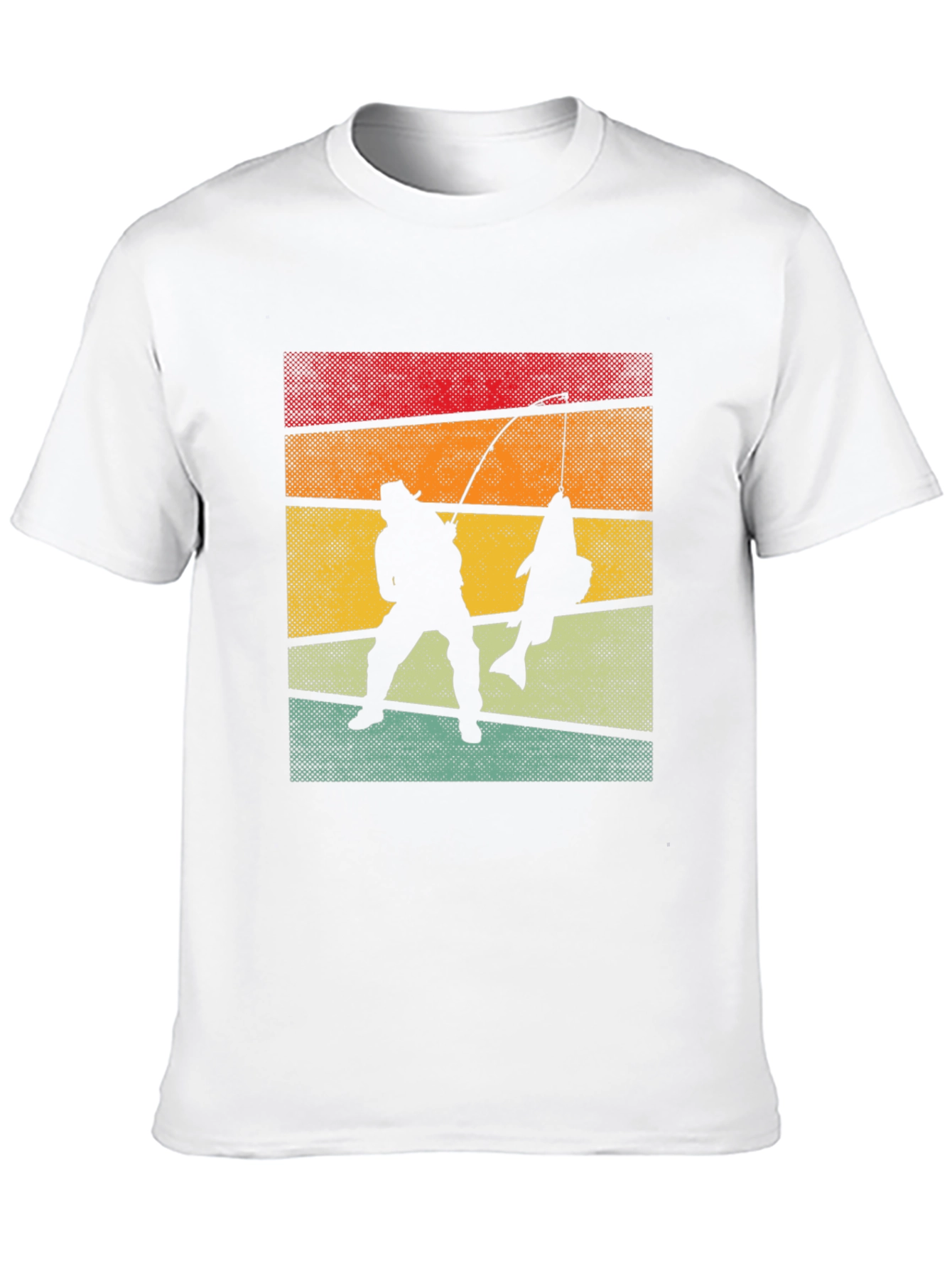Retro Fishing T-Shirt Fisherman Silhouette Tee