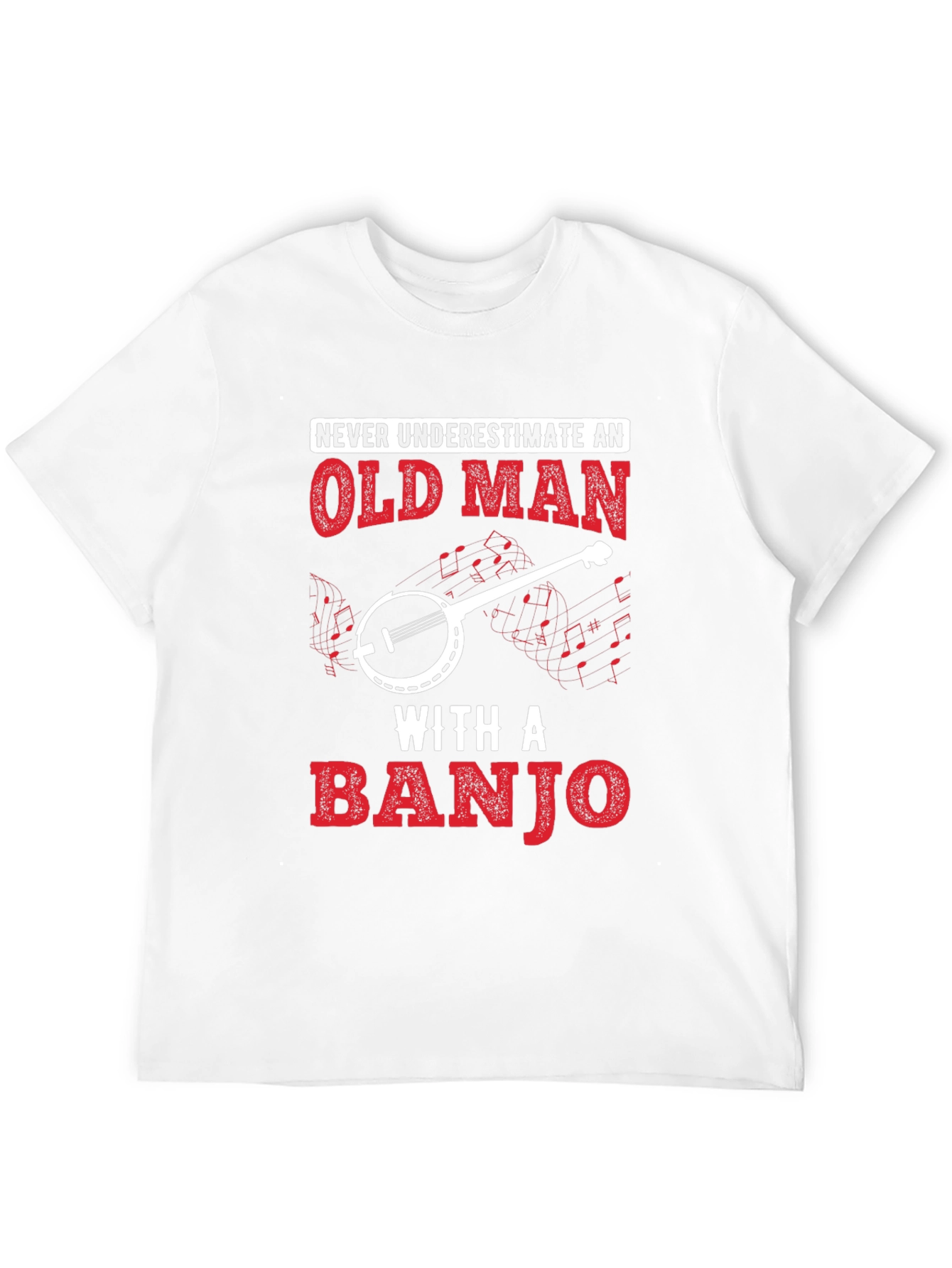 Old Man Banjo T-Shirt - Music Lover Tee