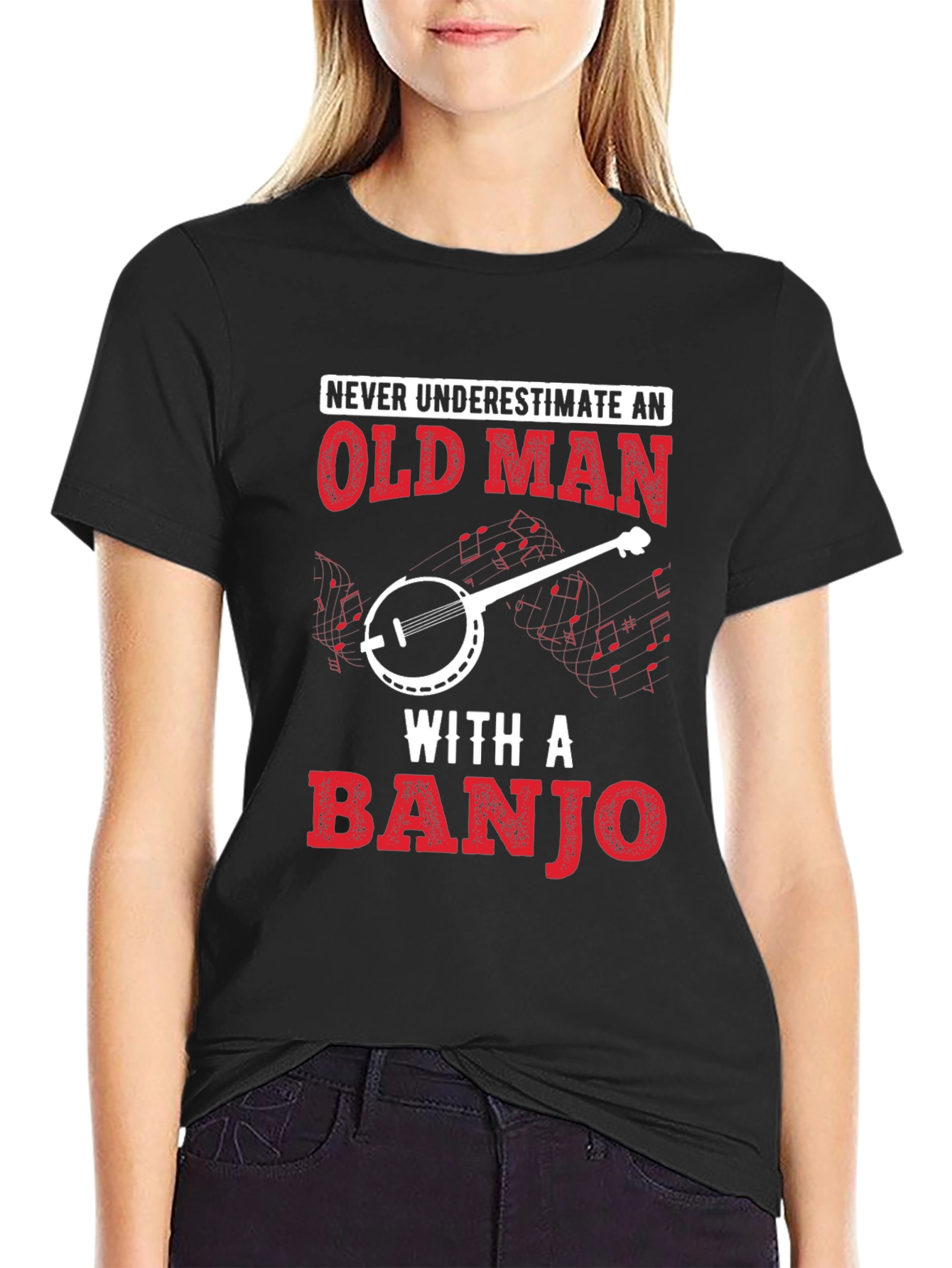 Old Man Banjo T-Shirt - Music Lover Tee
