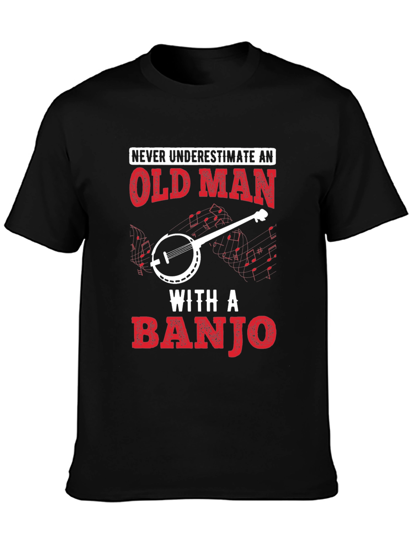 Old Man Banjo T-Shirt - Music Lover Tee