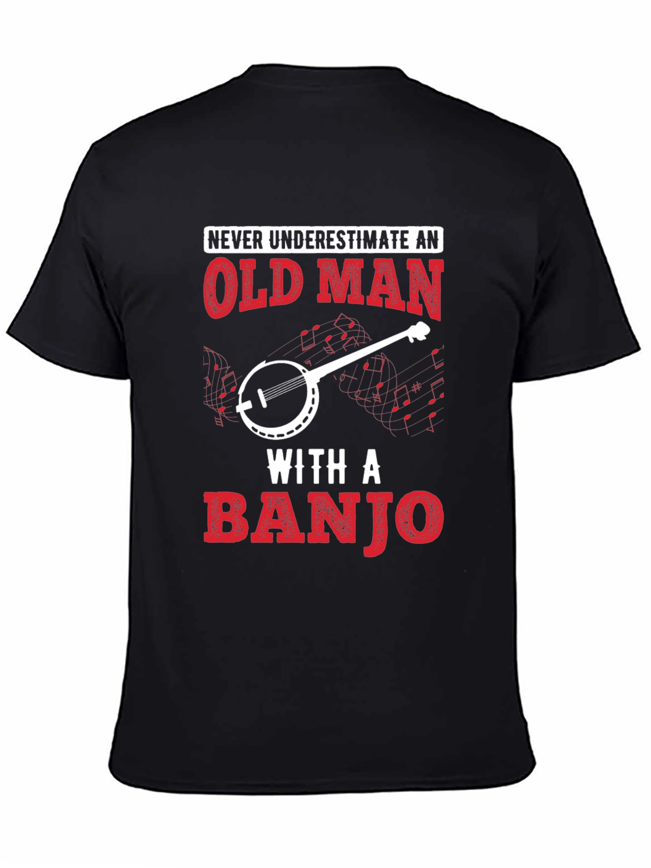 Old Man Banjo T-Shirt - Music Lover Tee