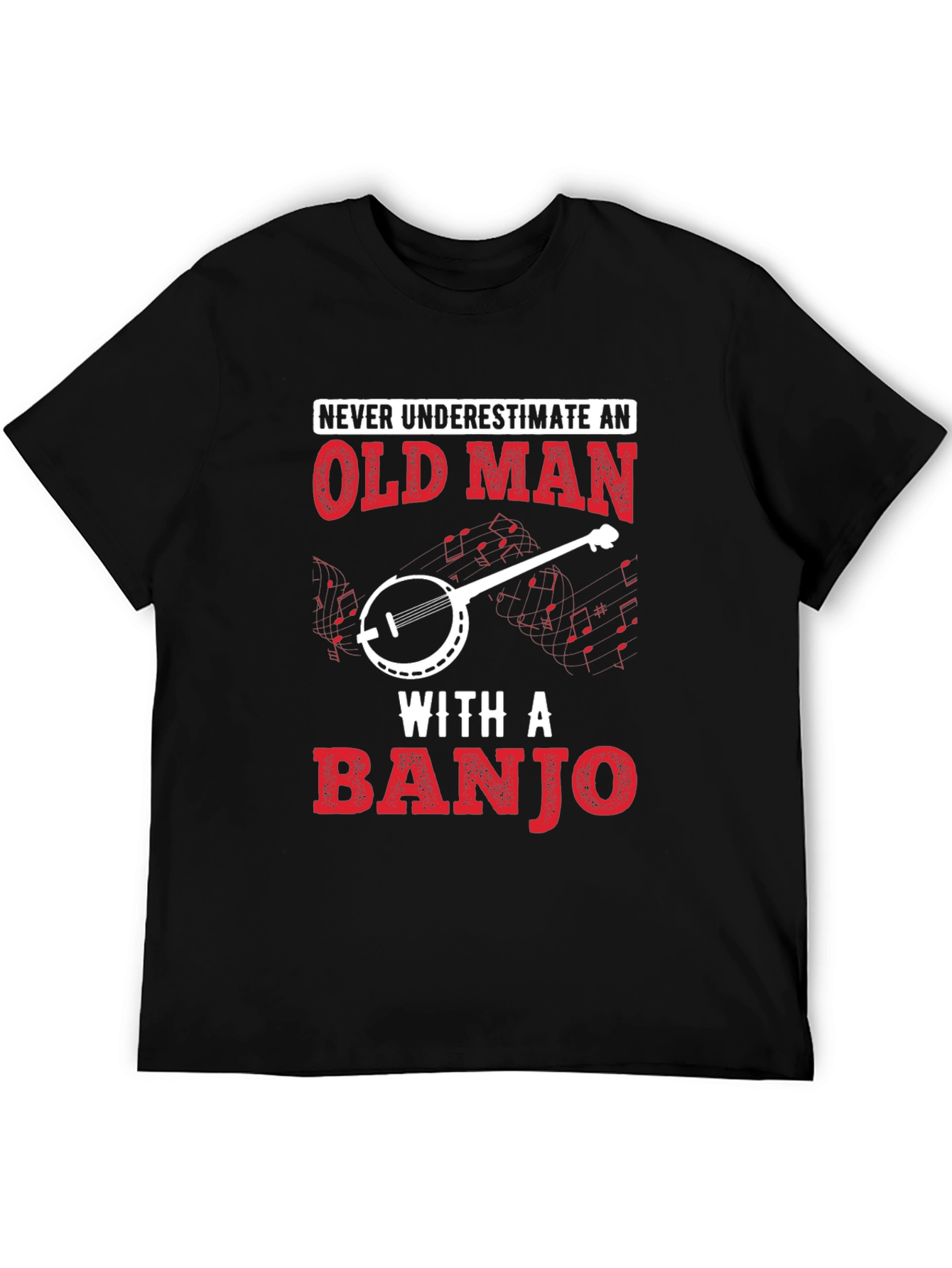Old Man Banjo T-Shirt - Music Lover Tee