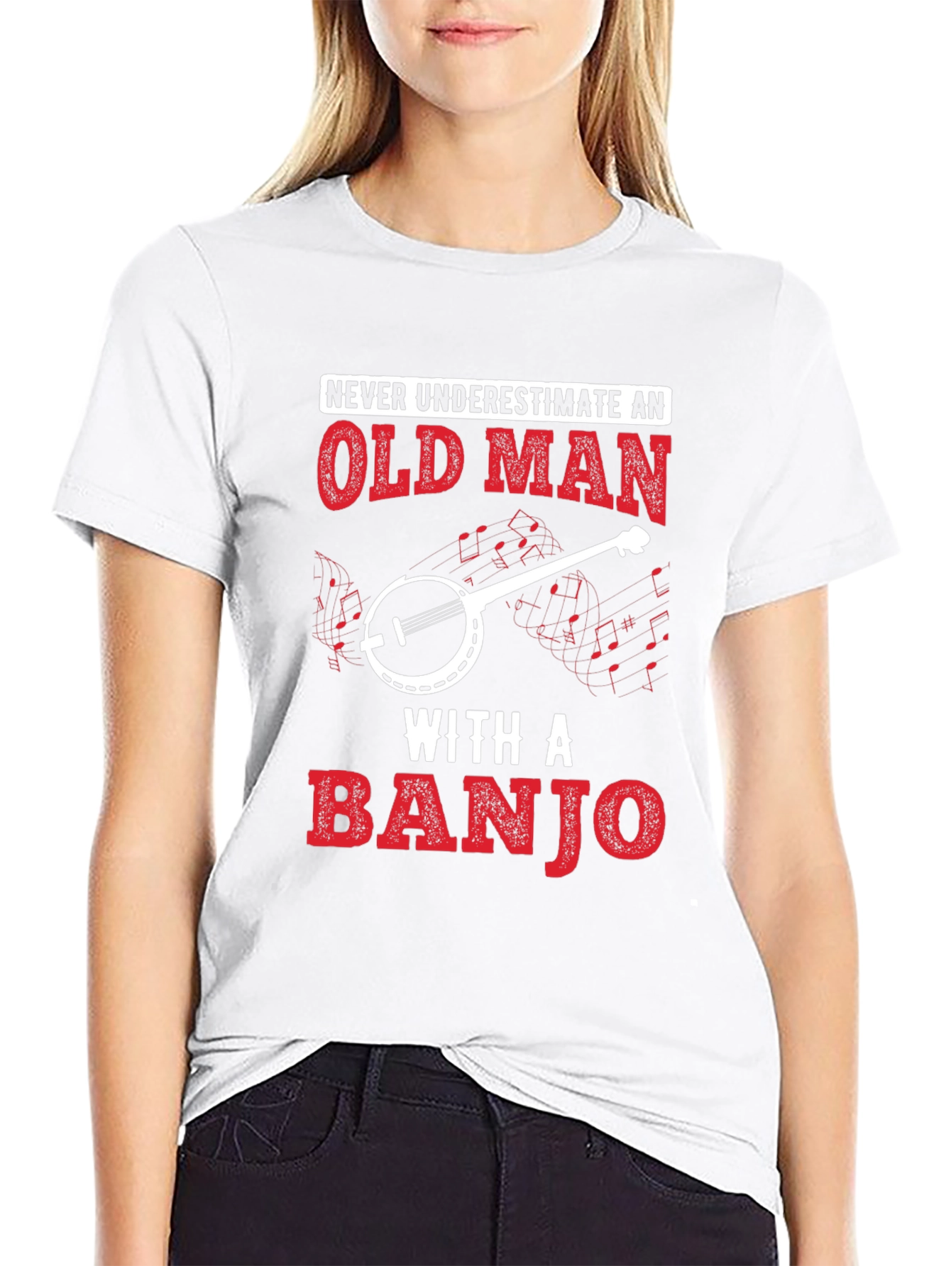 Old Man Banjo T-Shirt - Music Lover Tee
