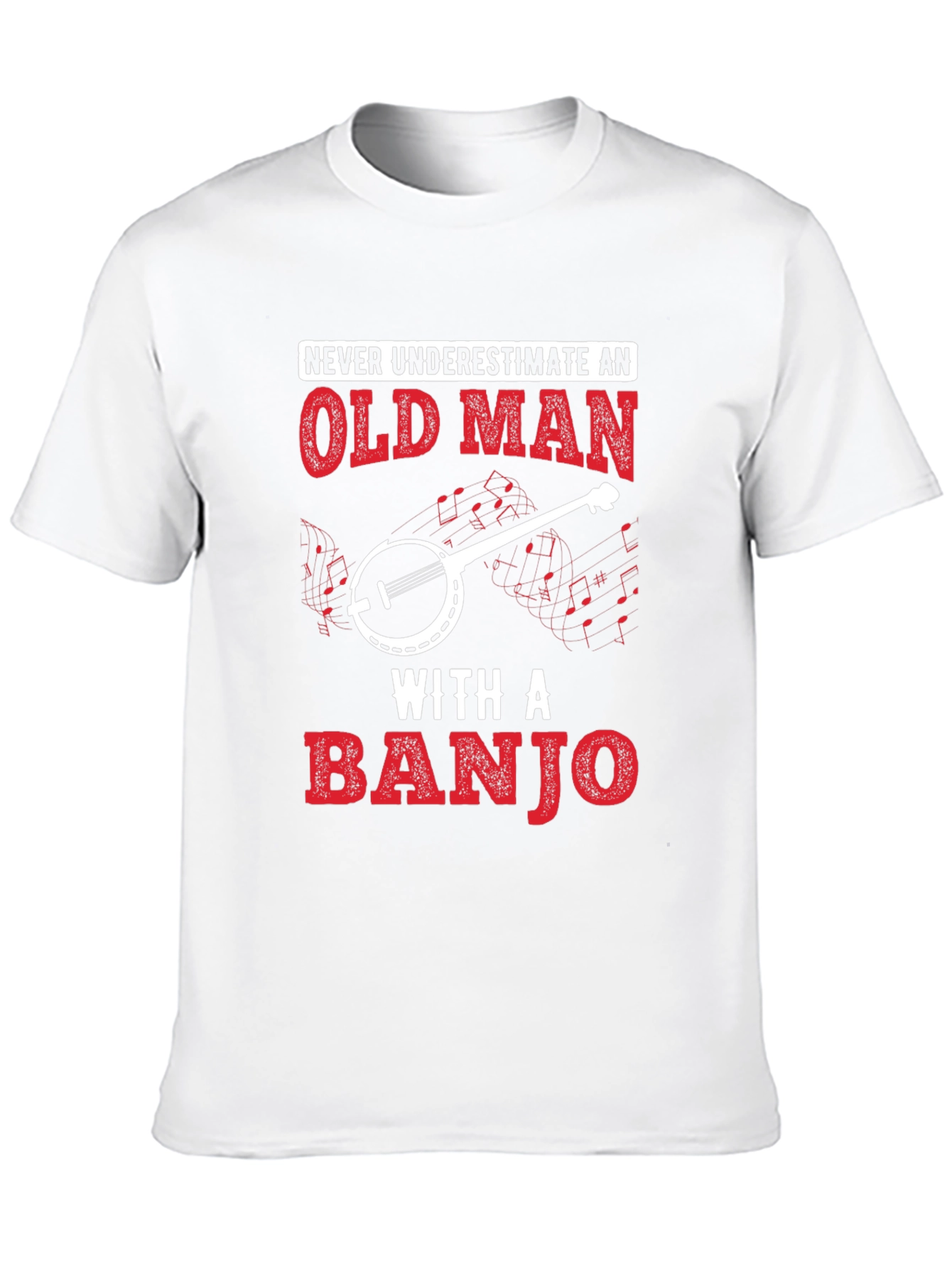 Old Man Banjo T-Shirt - Music Lover Tee