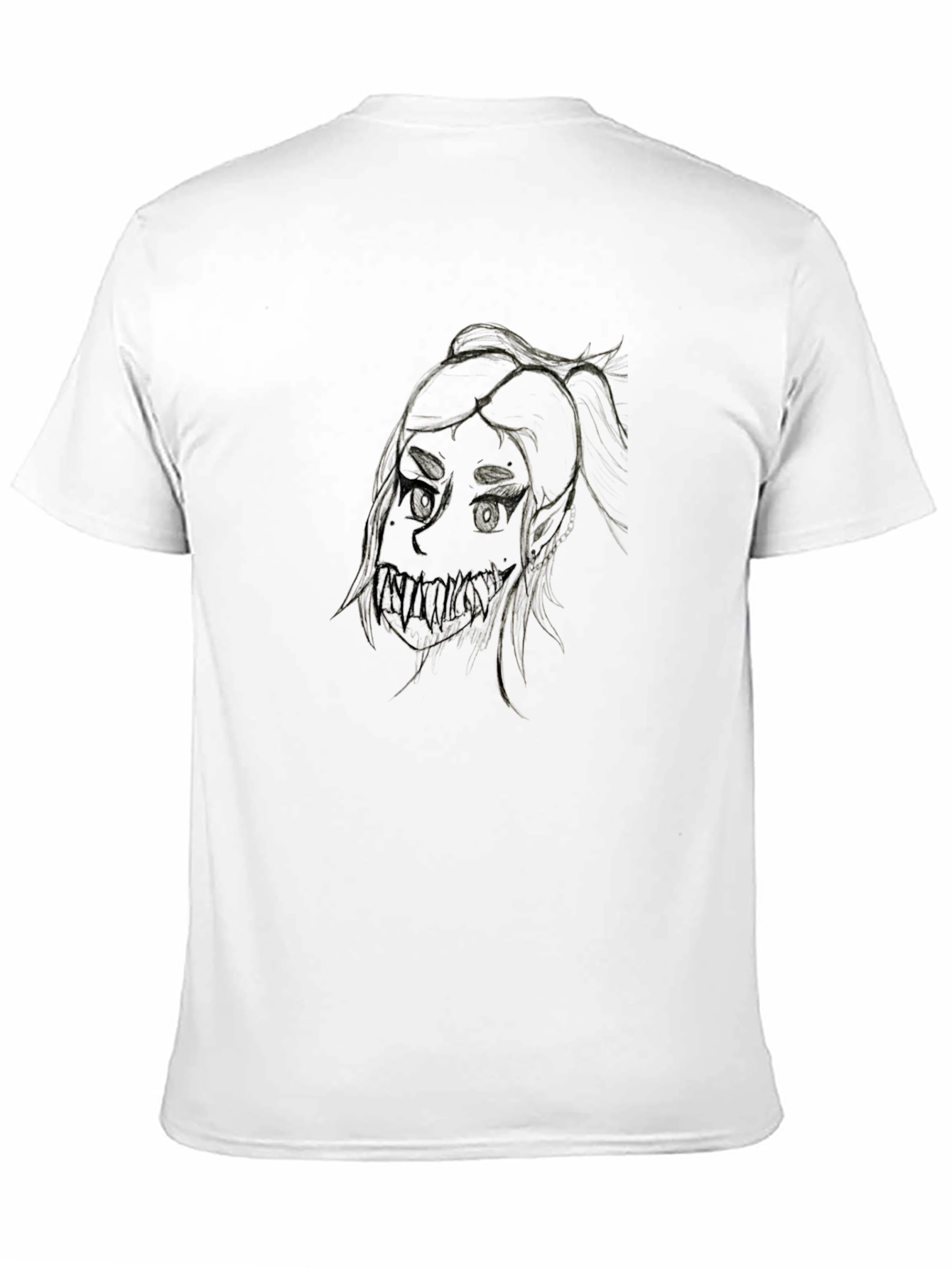 Creepy Girl Art Black T-Shirt
