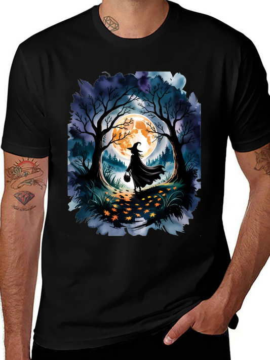 Halloween Witch Forest Graphic Tee