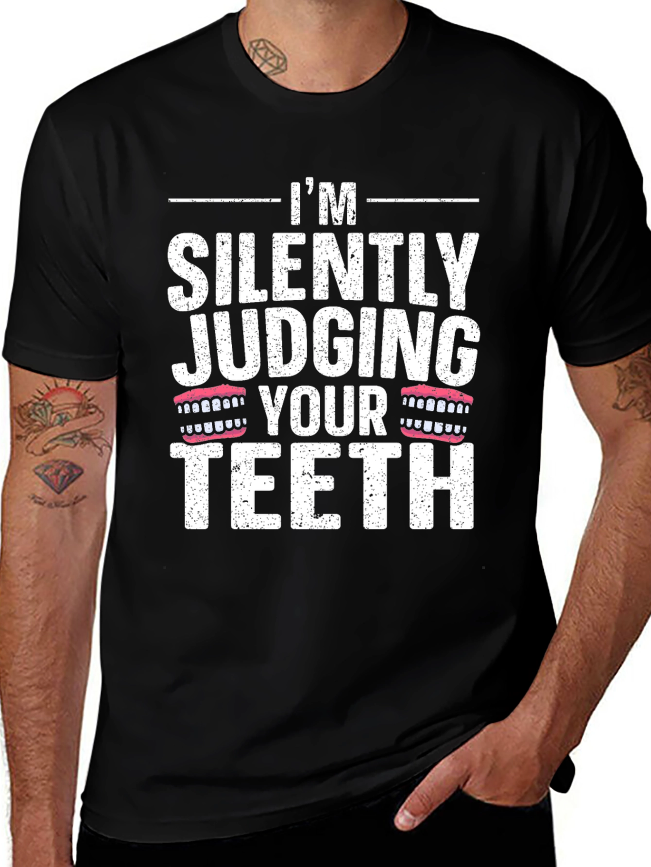 Silently Judging Your Teeth Graphic Novelty T-Shirt